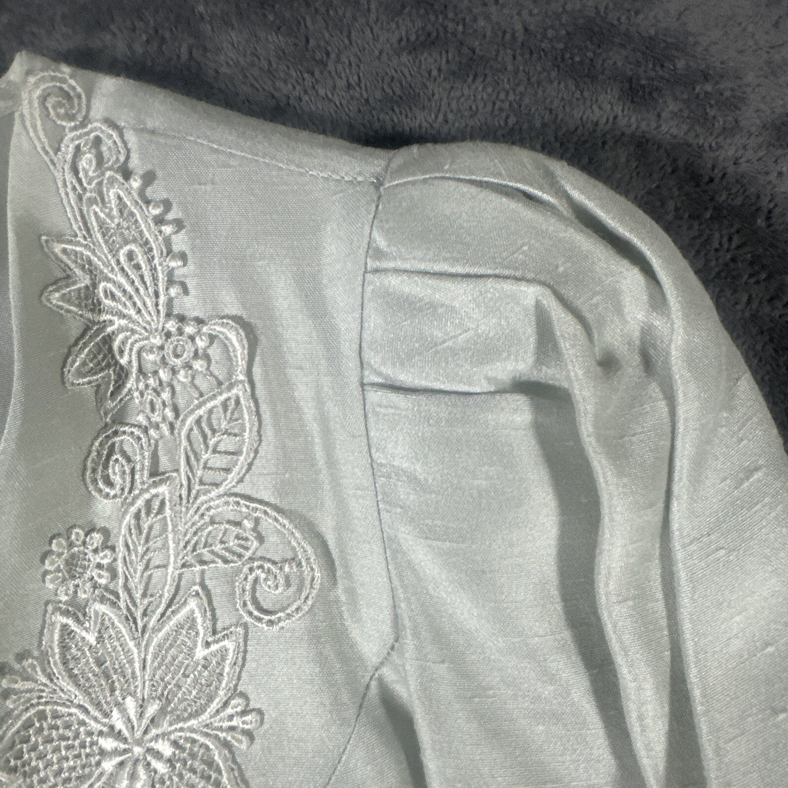 Vintage Evening Jacket Brocade SzM Cachet By Bari Protas Oyster Silk Blend 80s