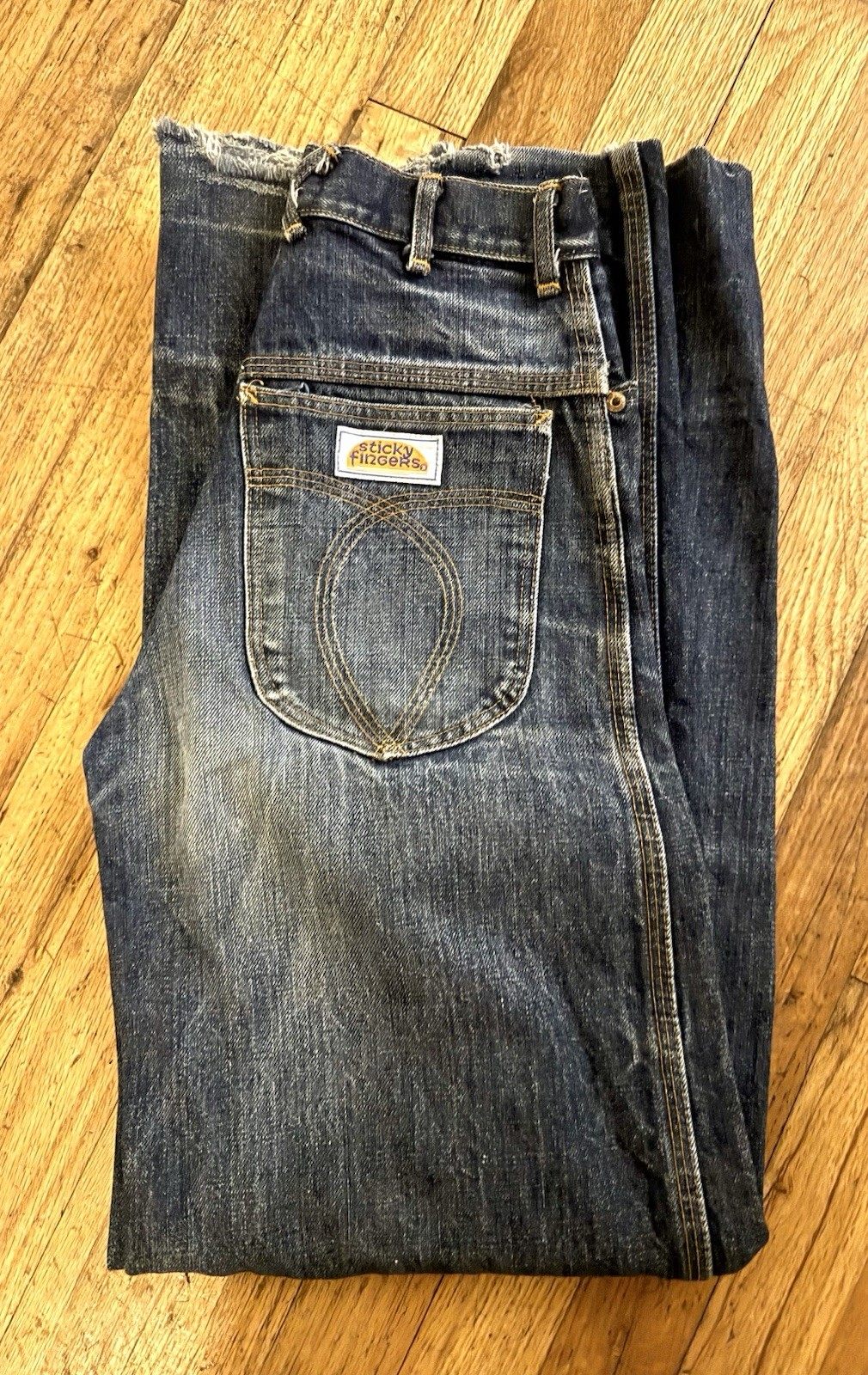 Vtg 1980s Denim Jeans Sticky Fingers GenX Retro 1980s High Rise Wide Leg Small