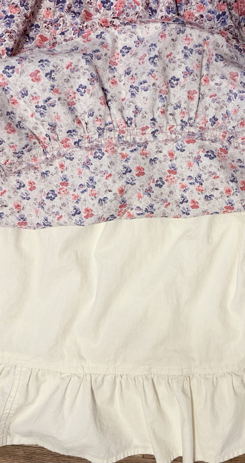 Vtg 70s Handmade Prairie Skirt Midi Layered Floral Cottage S/M Modest Feminine