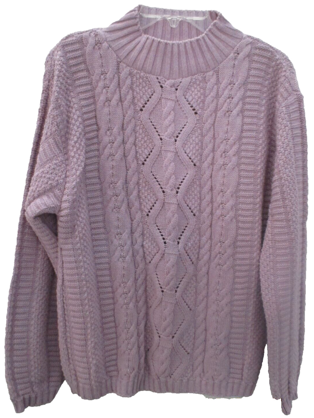 Vintage Women’s Knit Street Size Medium Cotton Pullover Sweater Lilac