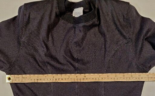 Vintage Lerner Womens 14 Black Maxi A Line Swing Dress w/Shoulder Pads Formal