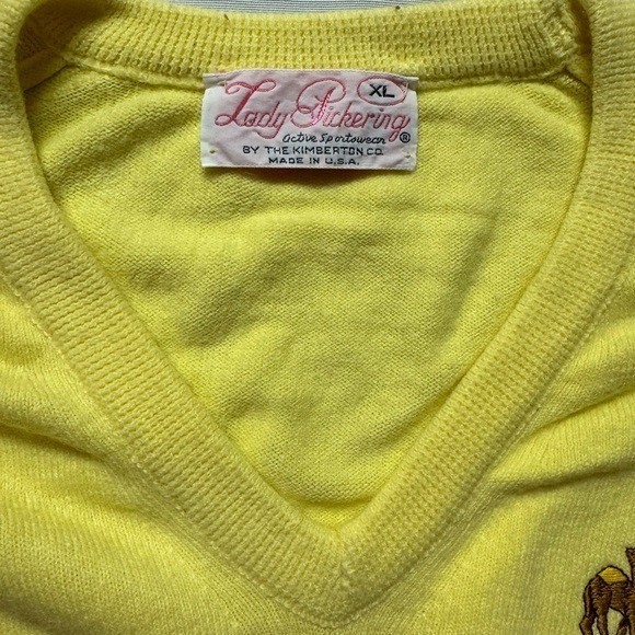 Vintage Lady Pickering Soft Yellow Sweater XL USA
