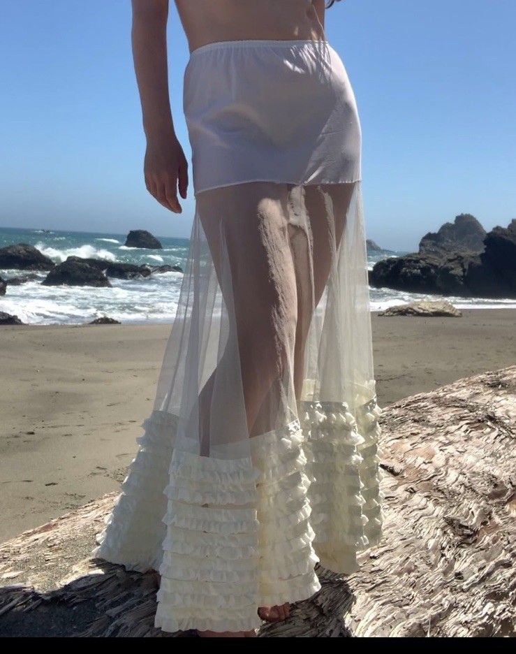 1960’s Net and Ruffle Trim Slip Skirt