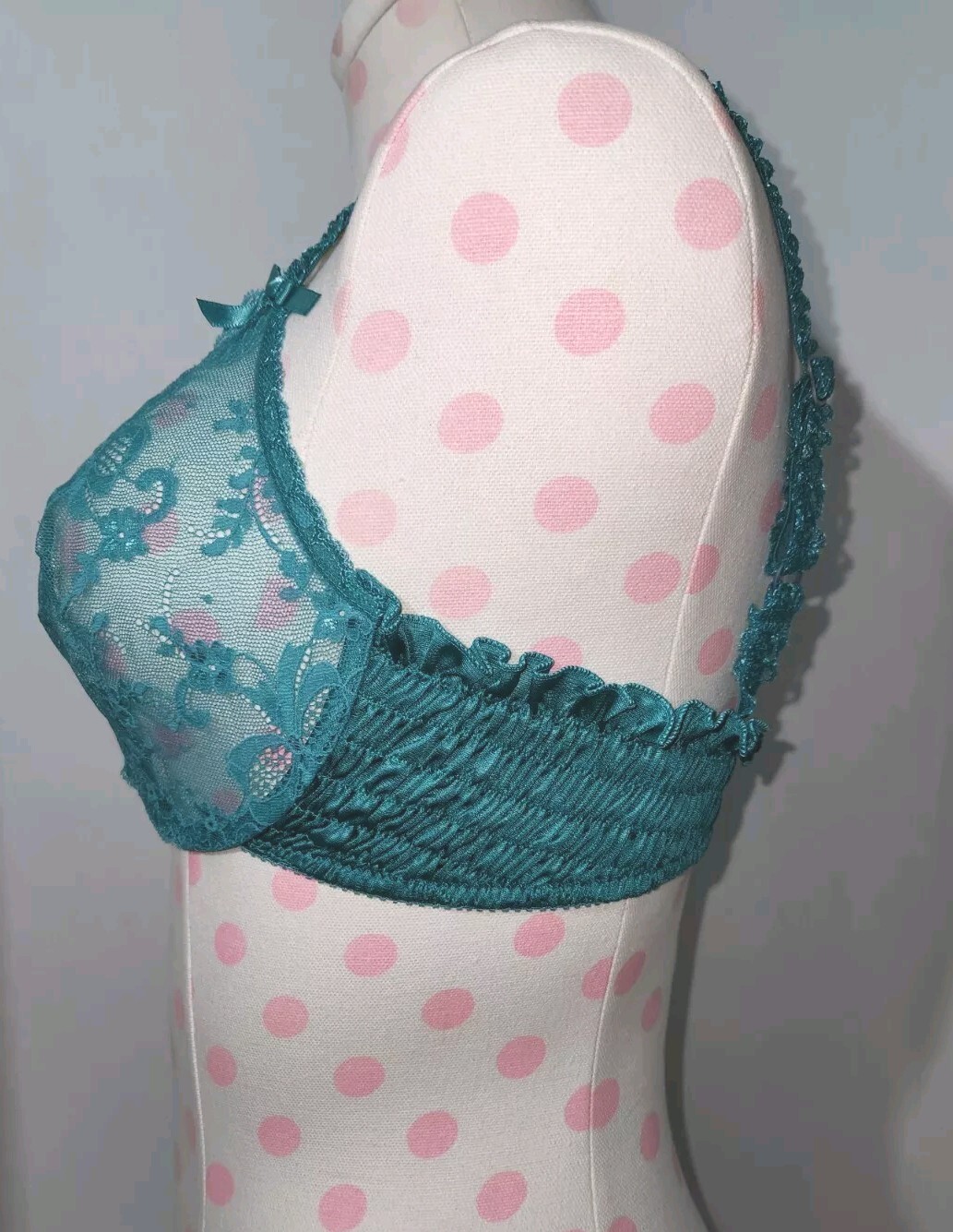 Vintage Victoria’s Secret Gold Label CROWN Bra 36C Made in USA- NWT – Teal Green