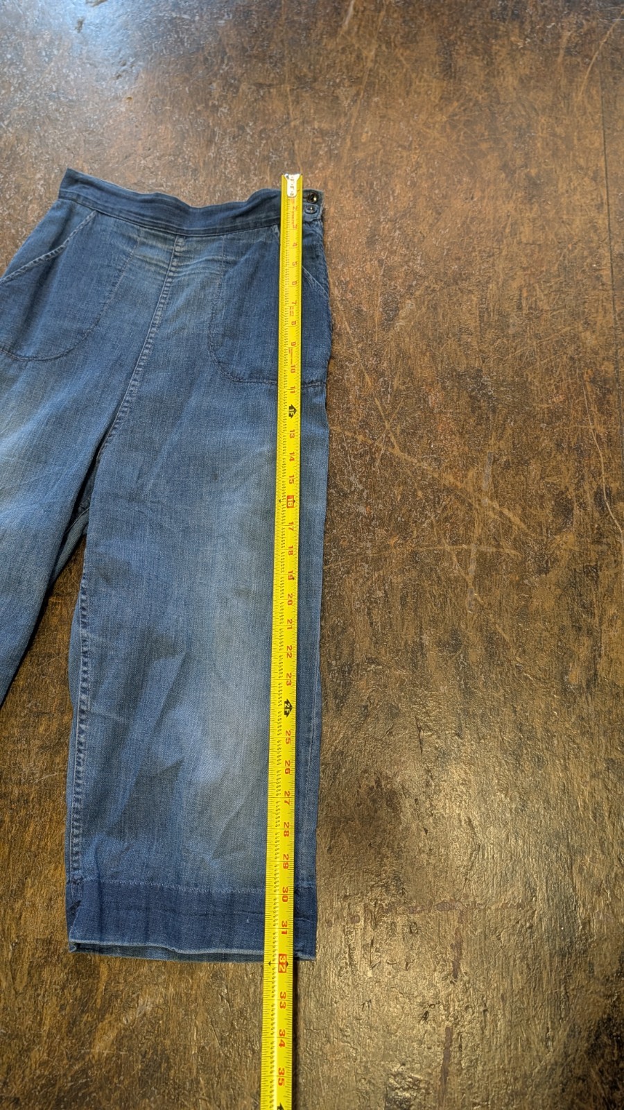 Vintage 40s 50s Western Side Zip Denim Jeans Work Wear Ranch Women’s Pants S