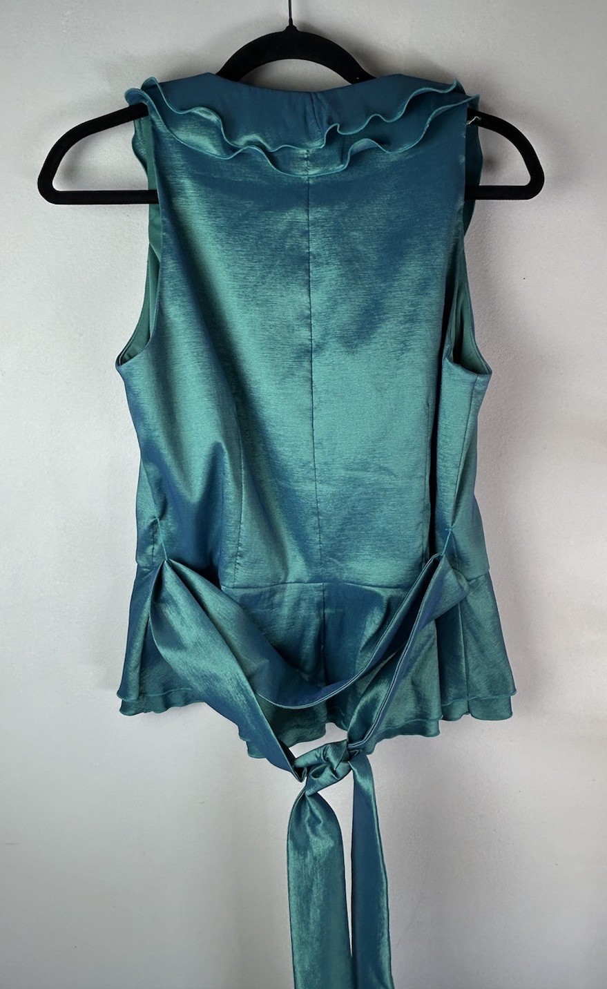 VTG CAMERON BLAKE BY MON CHERI Taffeta Skirt Set Elegant Irisdescent Green Y2K