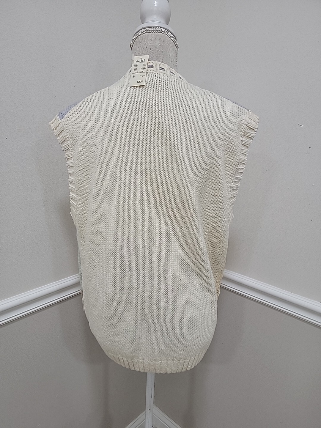 VTG BELDOCH POPPER USA Sweater Vest Lighthouse, Sailboats, House,Birds NWT