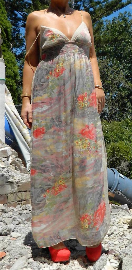 VINTAGE Resort Glam Floaty Flirty Garden Party Patio Retro Dress