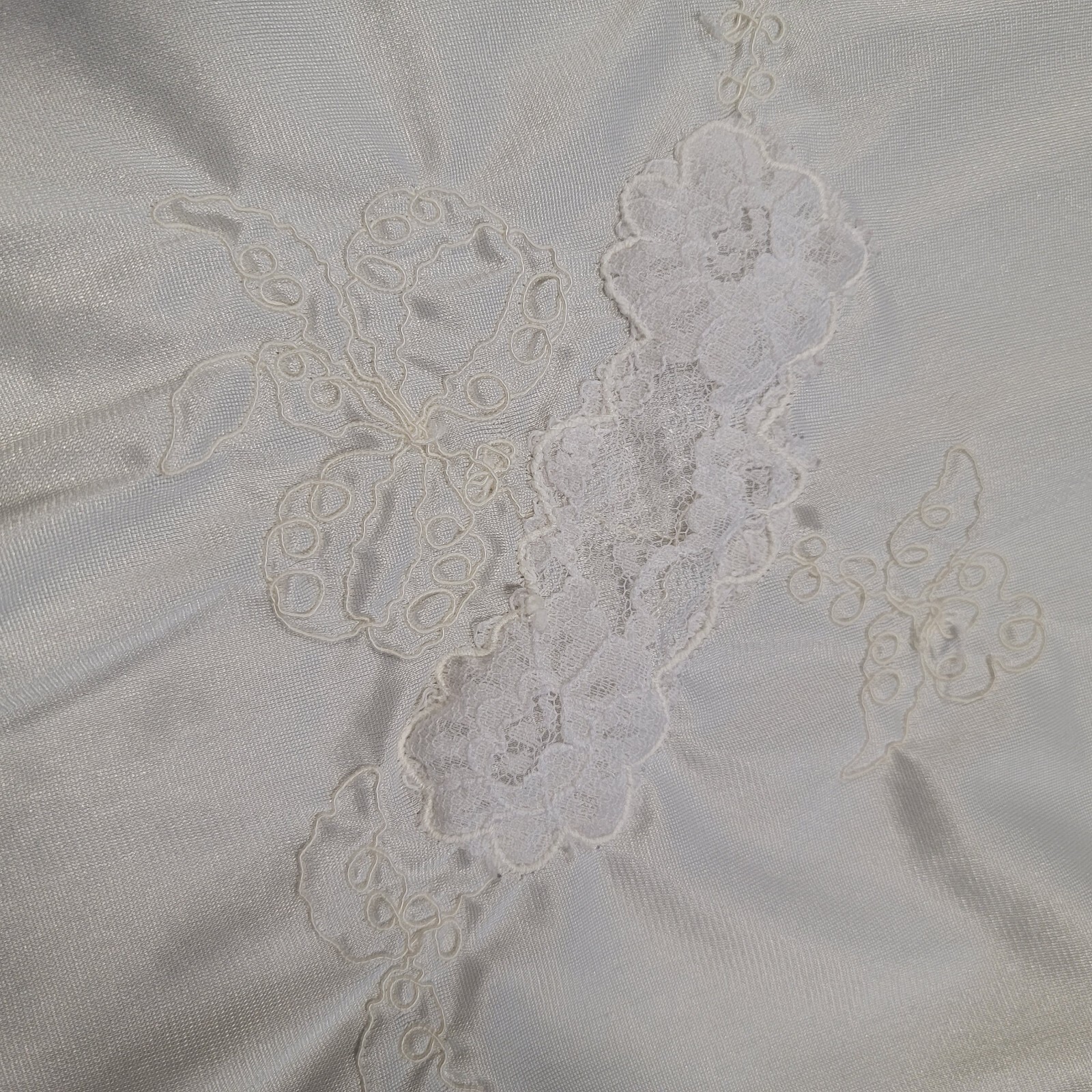 Vintage Lingerie by Vincent Half Slip Lace Nylon Pearl Off White Size Medium