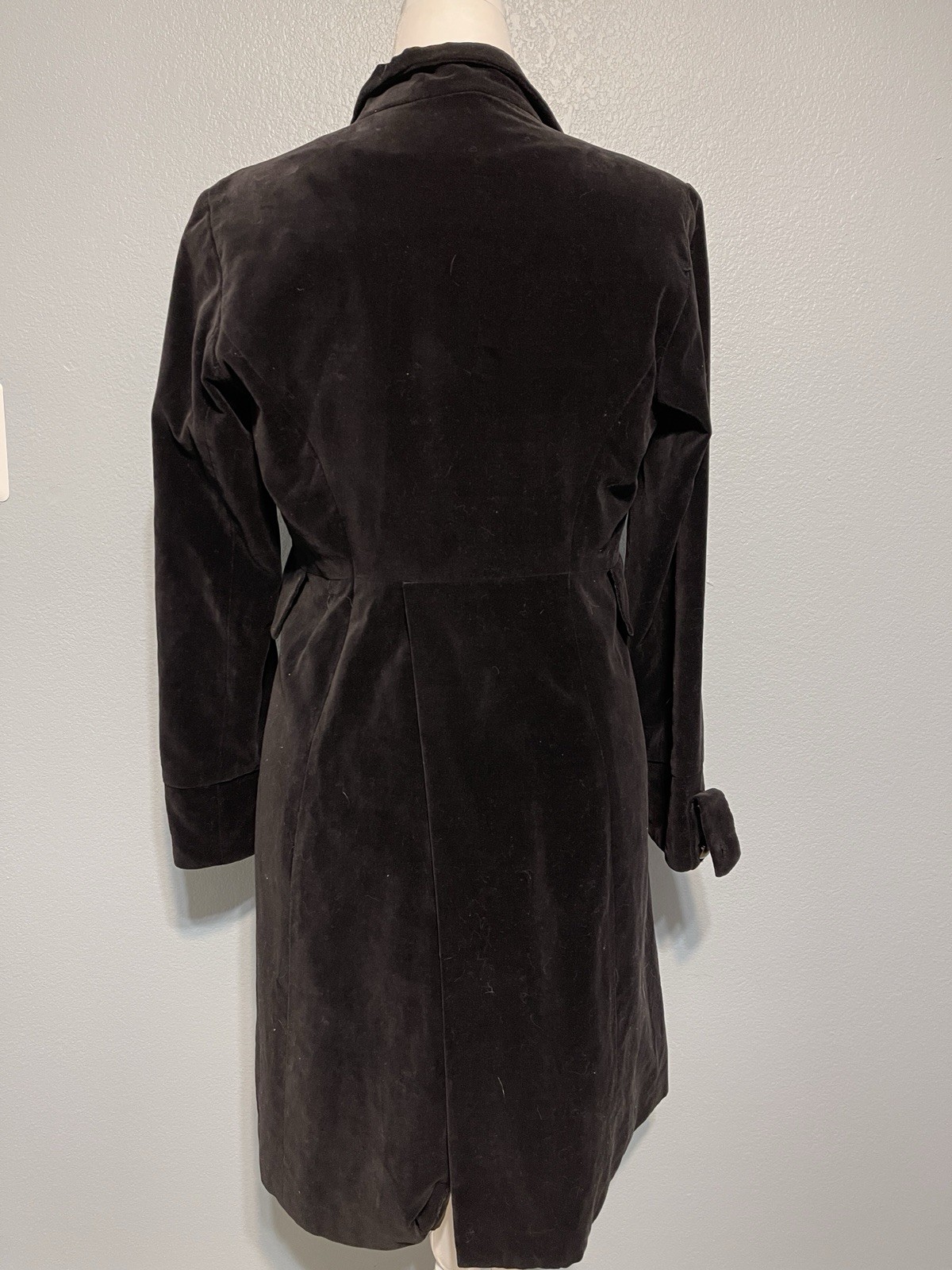 Vintage 90s Newport News Black Velvet Steampunk Military Coat Goth Jacket Sz 10