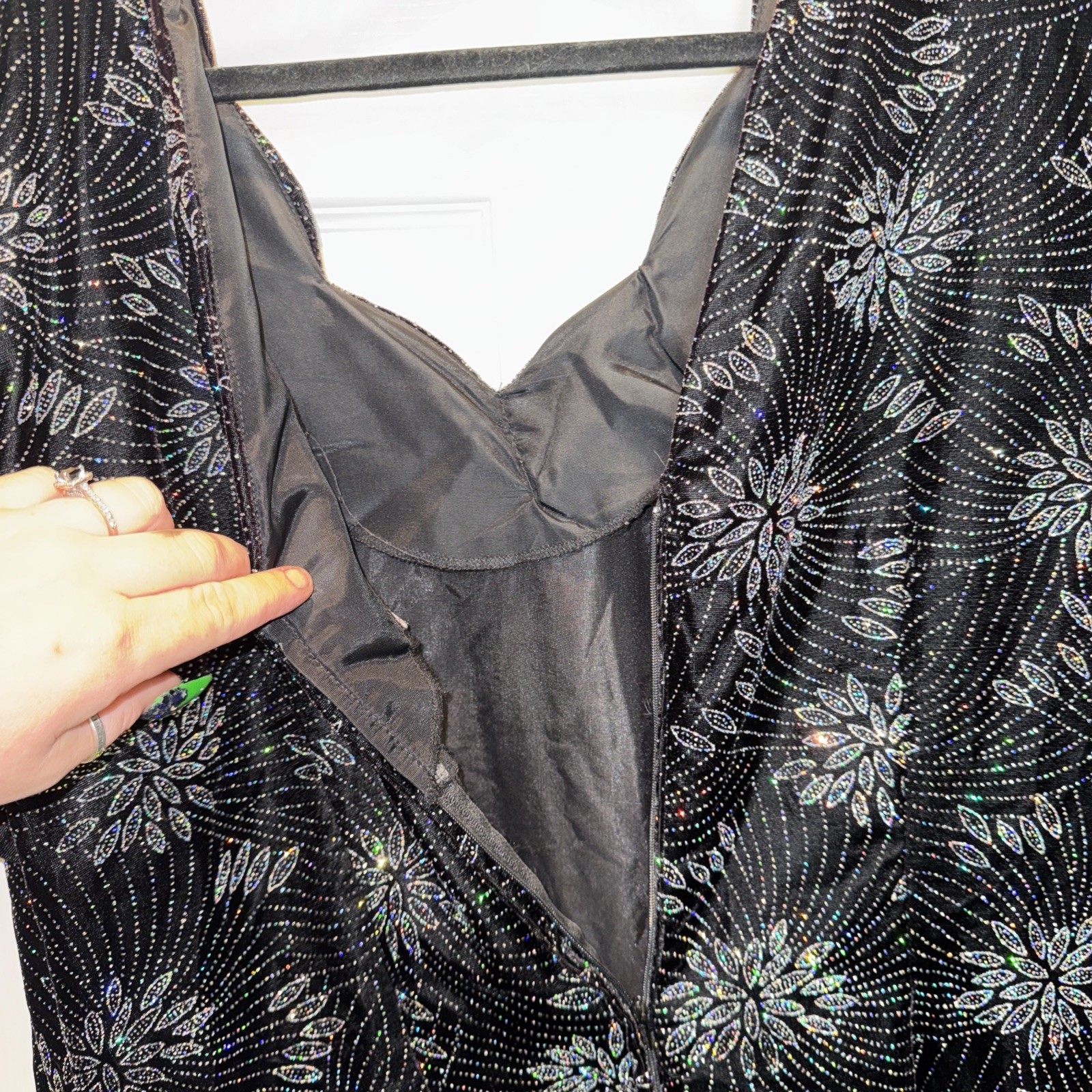 Vintage Diana Marco Mayvens 1980’s Sparkly Cocktail Holiday Party Dress Holo EUC