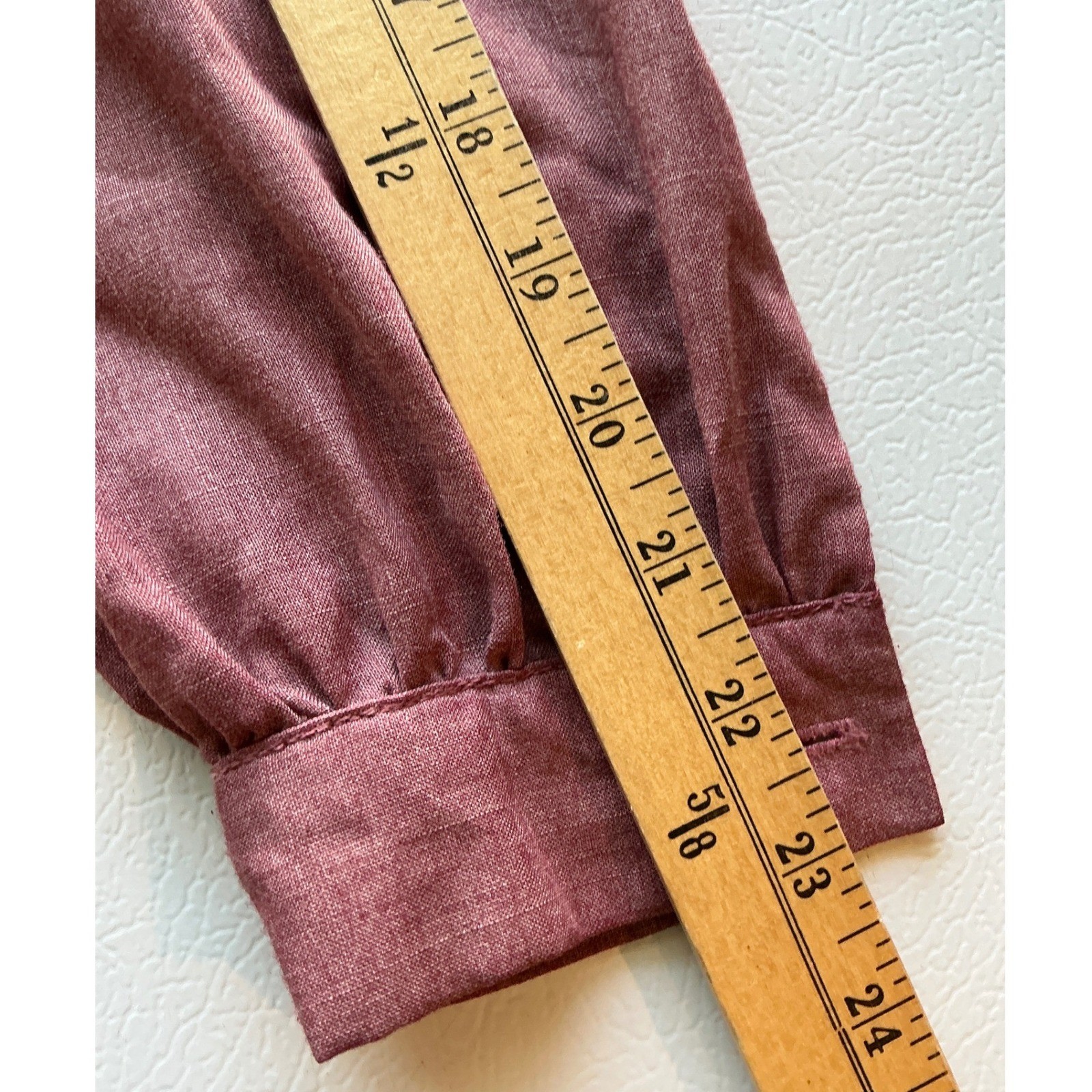 Vintage Route One Shirt Dress Petite Mauve Long Sleeve Button Front Pocket
