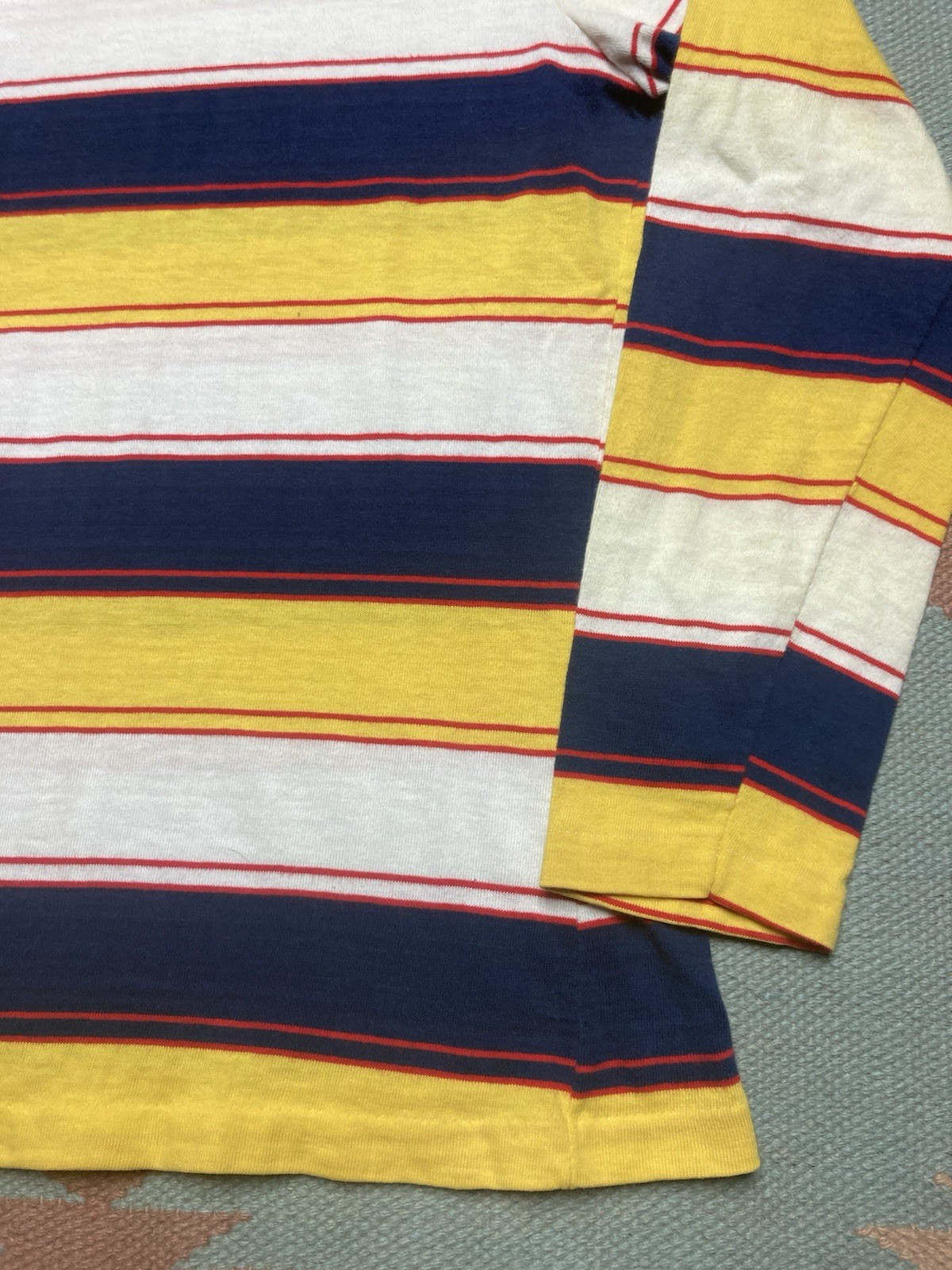 Vintage 50s long sleeve t shirt striped cotton soft multicolor JCPenney medium