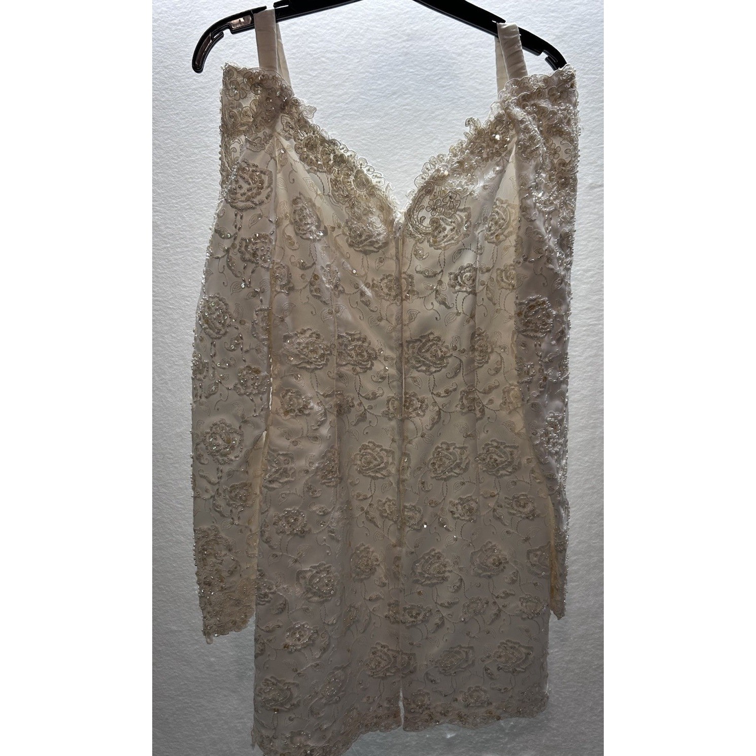 Bridal By Justine VTG Cocktail Bridal Dress Women’s Sz Small Sequined Beaded EUC