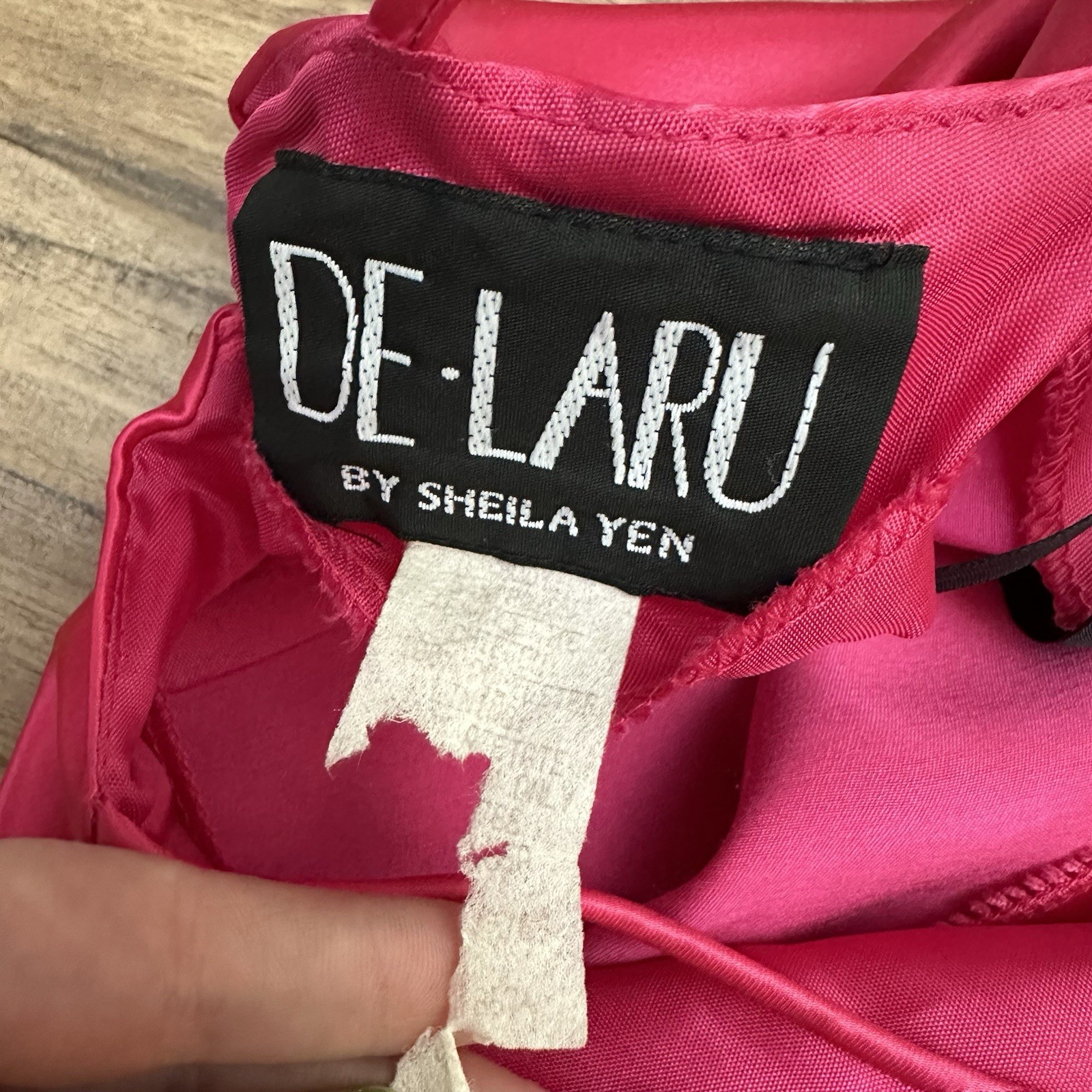 VTG 90s Hot Pink Satin High Neck Low Back Formal Slip Prom Dress