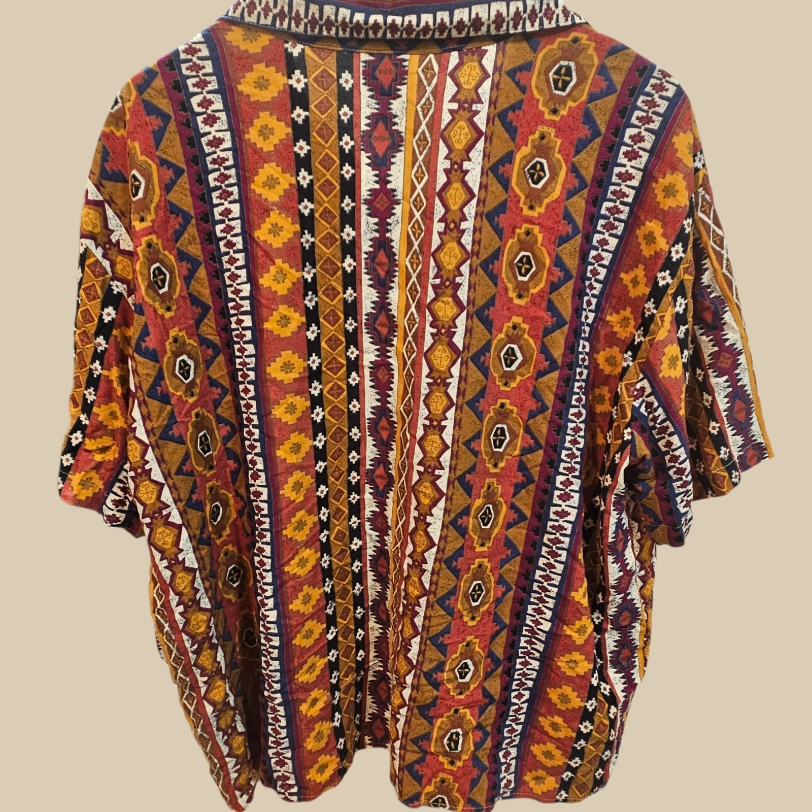 VTG 90s Tapestry Southwestern Button Up Shirt XL Aztec Geometric Boho…