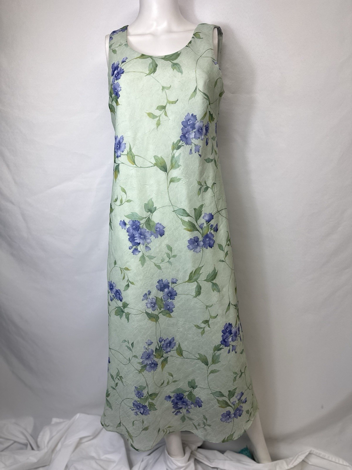 VINTAGE KARIN STEVENS SIZE 8 2 PIECE DRESS SET Green W Floral Dress & Blouse Set