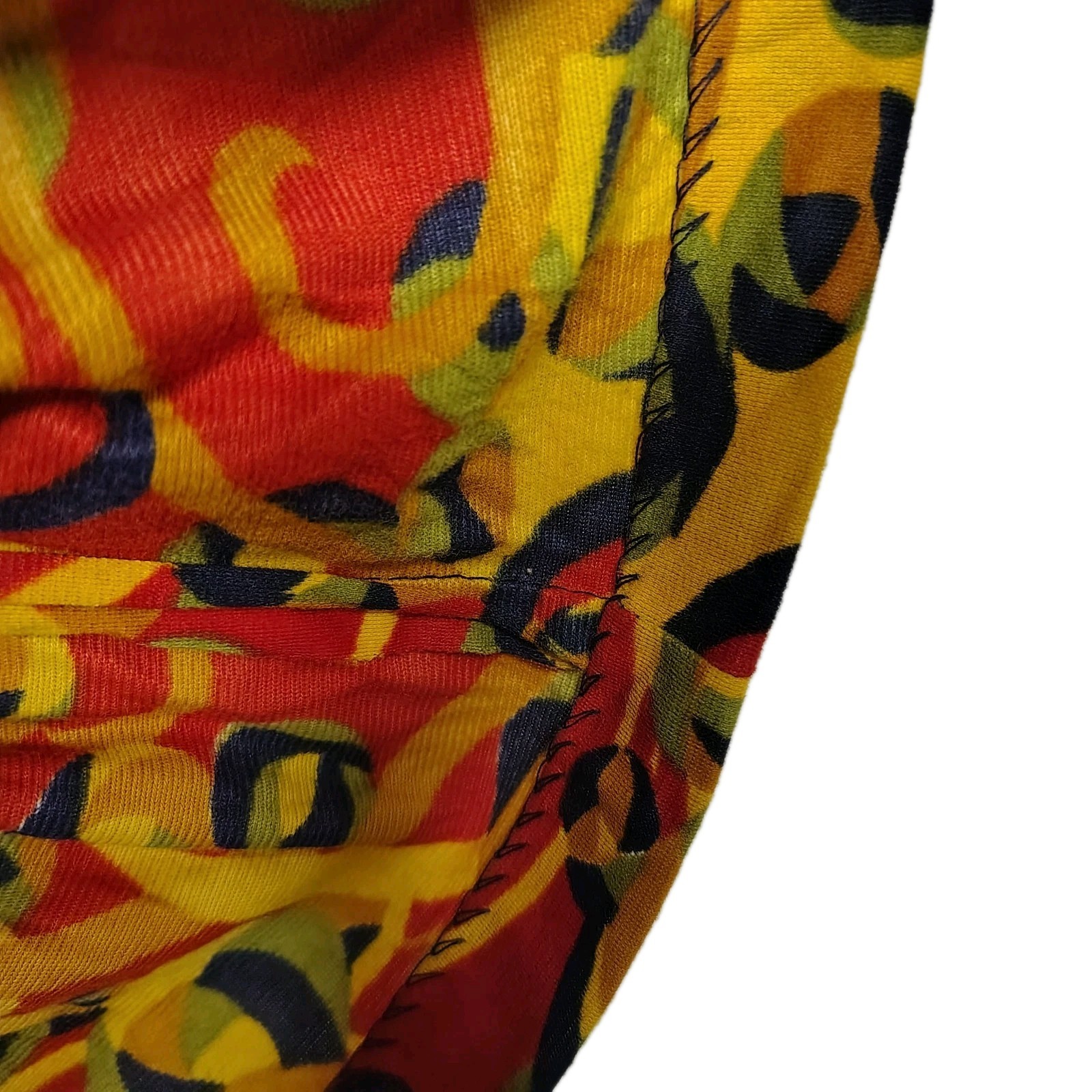 Vintage 1960s 1970s Handmade Psychedelic Mod Dress Groovy Swirl Print Women’s XL