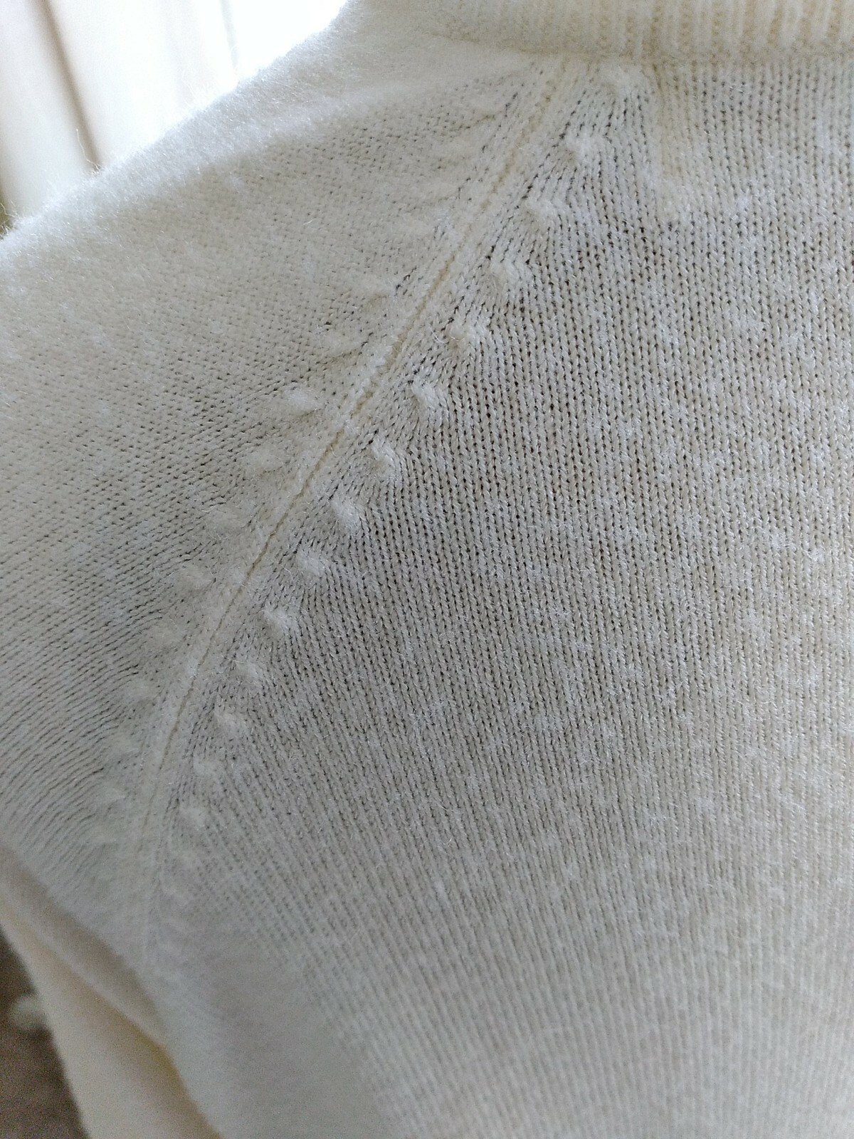 Vtg 60s Mock CREAM SWEATER Turtleneck XL studio works