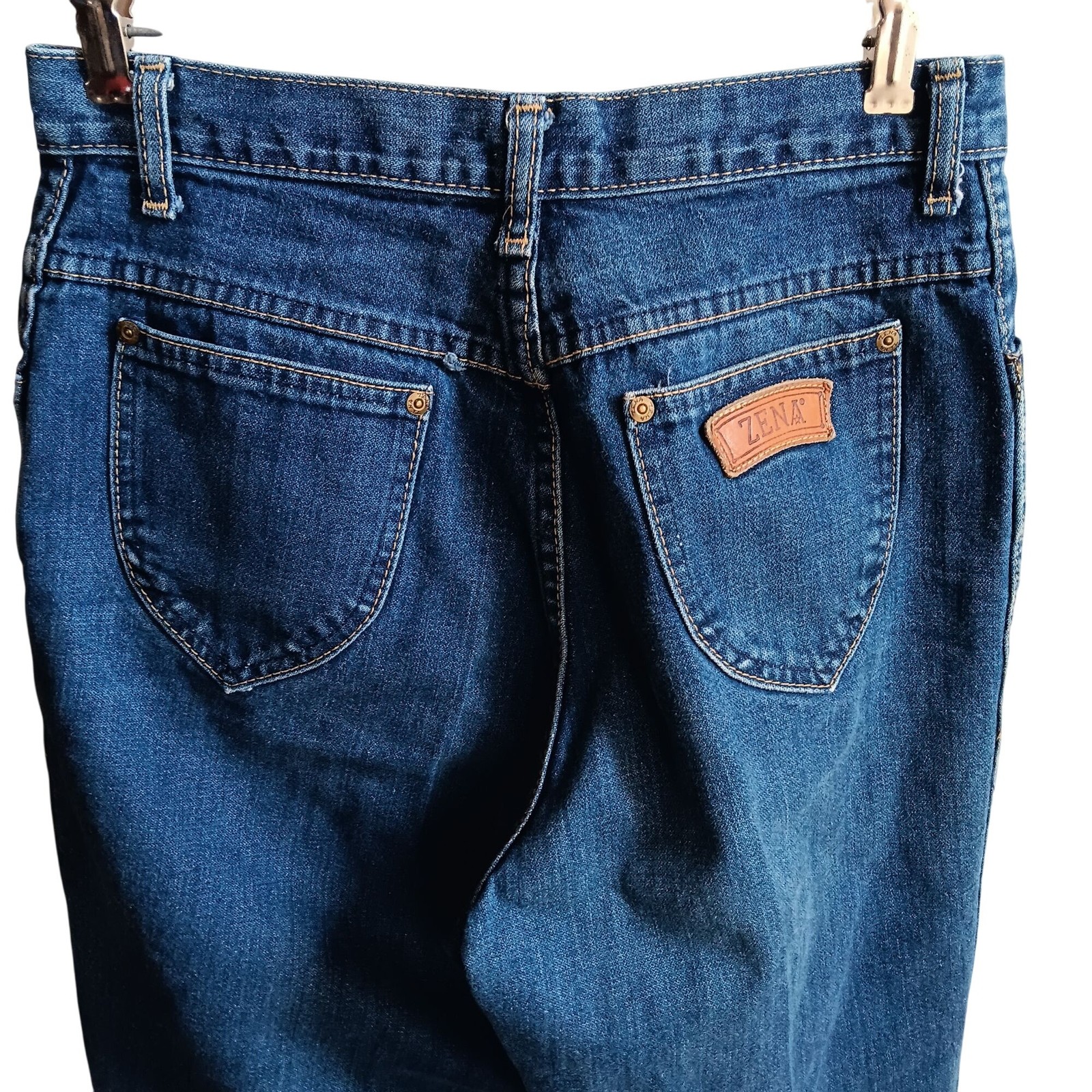 Womens Jeans Vintage 12 29×30 80s ZENA DESIGNER HIGH WAIST INDIGO Denim DISCO
