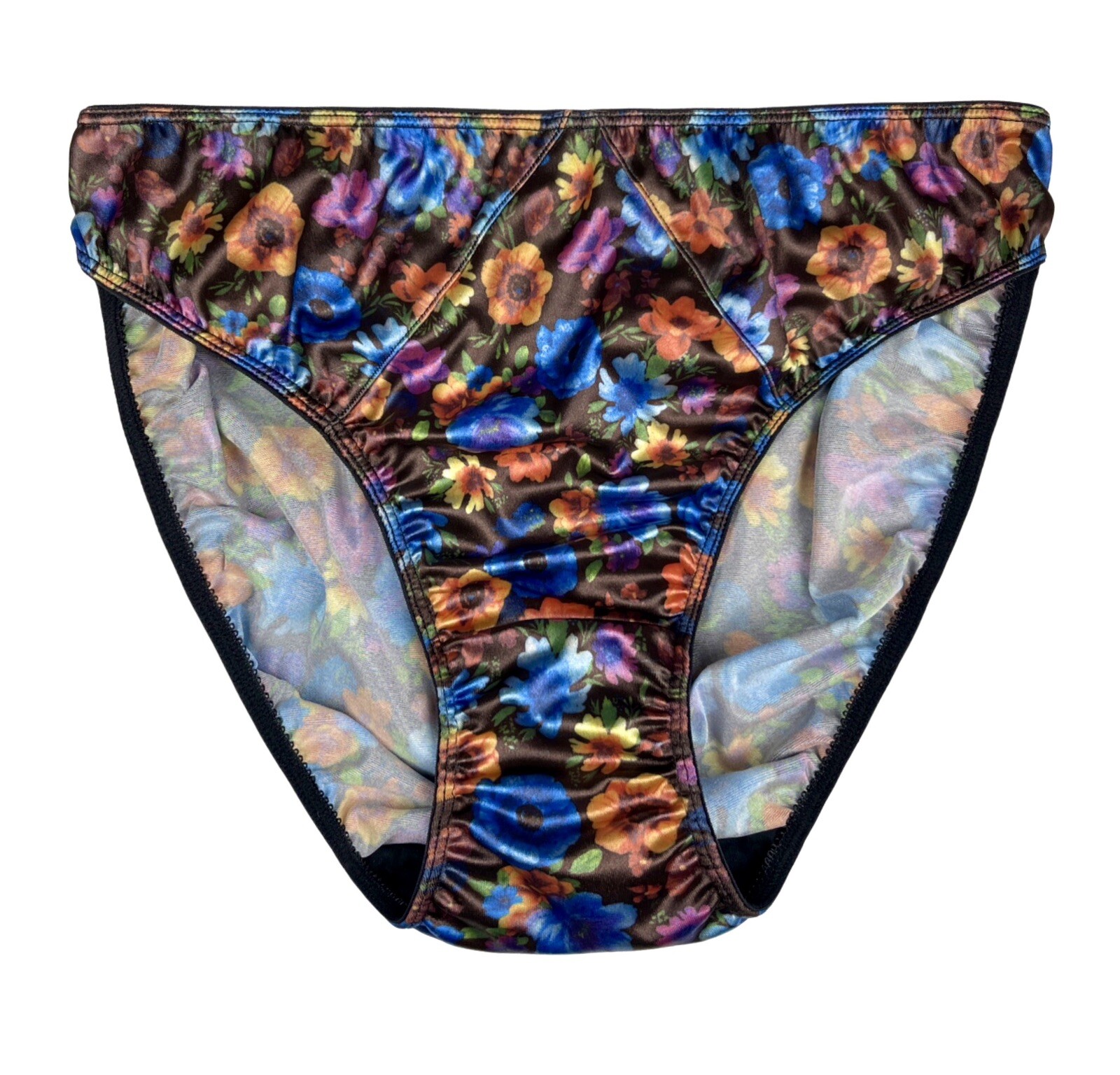 Second Skin Satin Hipster Panty Colorful Floral Print XL