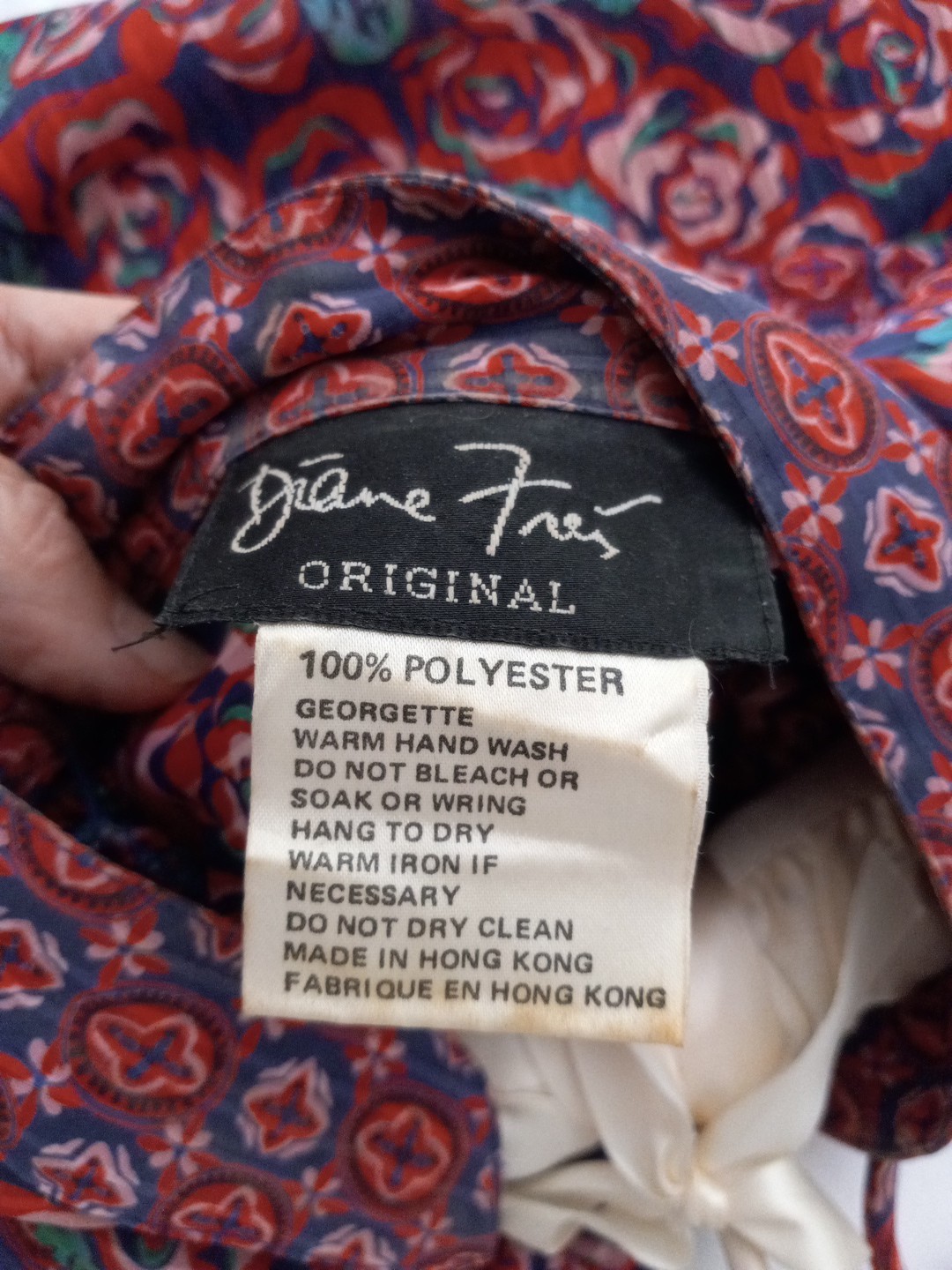 VTG Retro DIANE FREIS Original Dress Womens 1980s Midi Elastic Waist SIZE 10-12