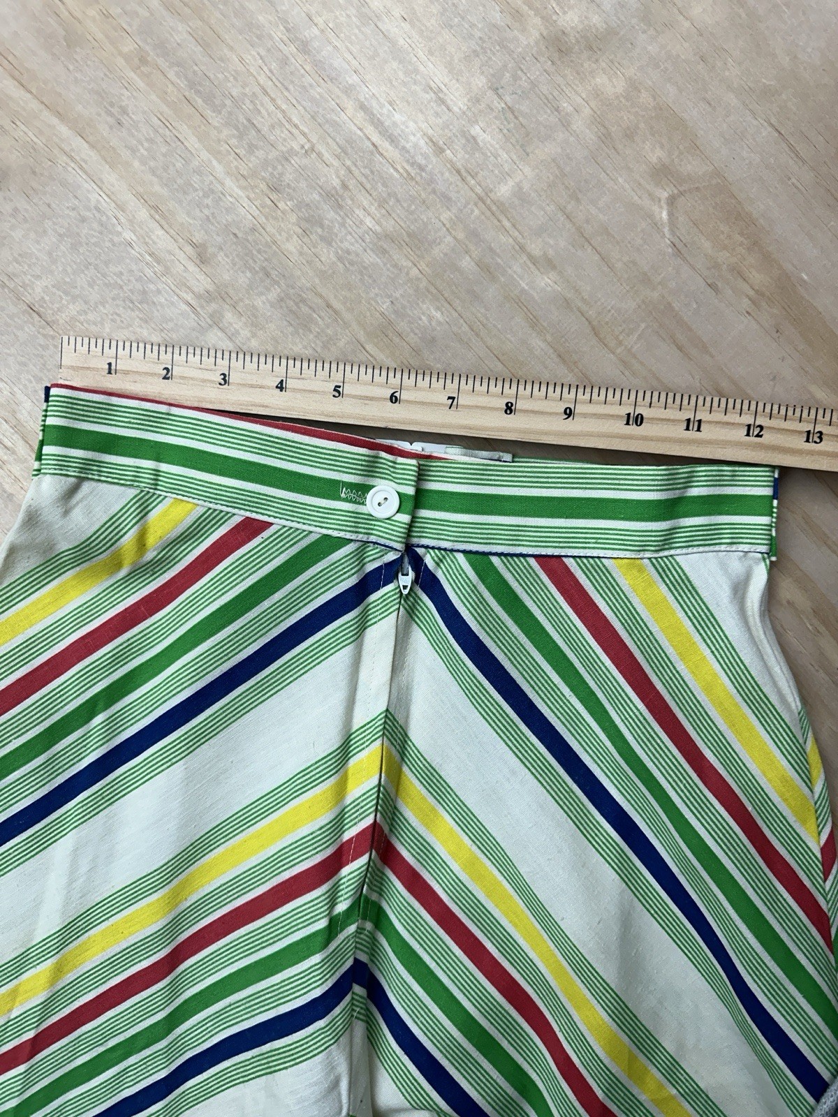 Vintage 1970’s Rainbow Chevron Skirt Boho Hippy Sz S A Line Marsha Brady Bunch