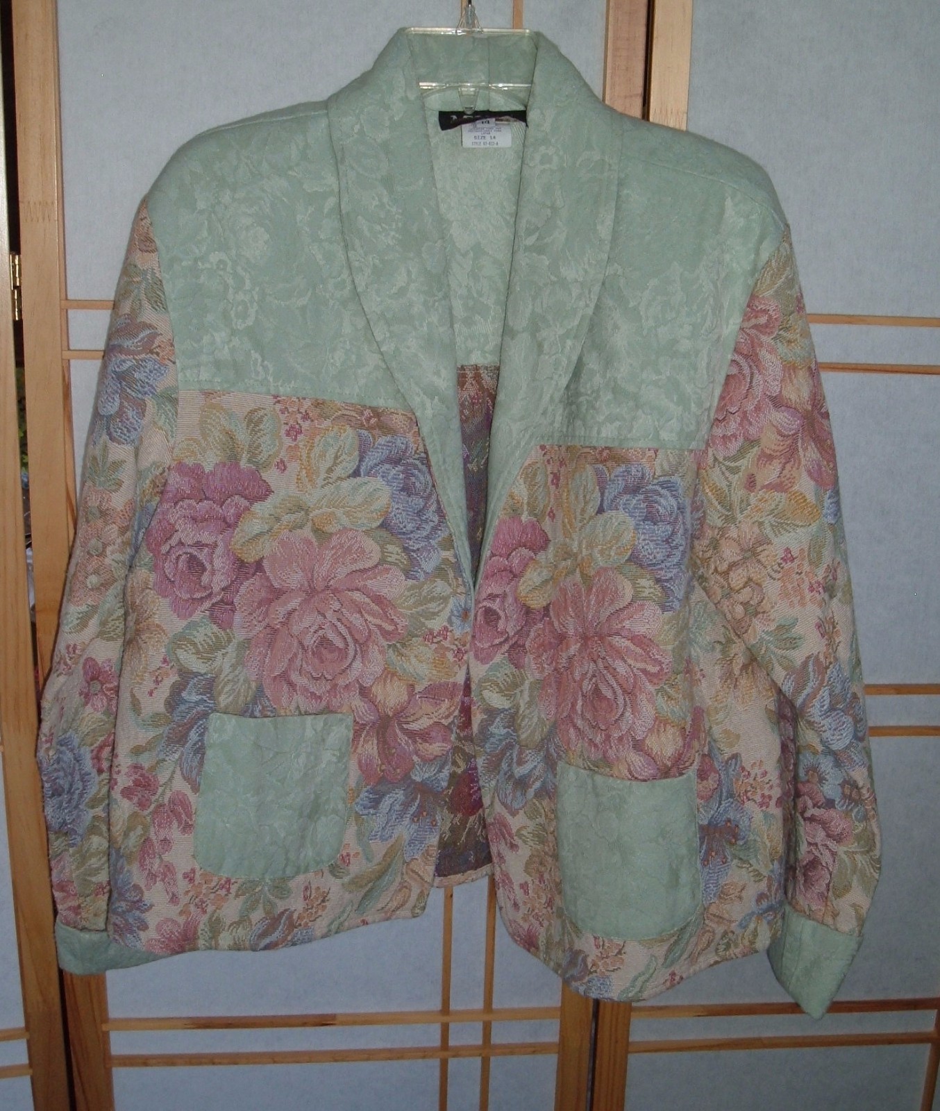 Vtg Jacket 14 Melissa Collection Tapestry brocade floral cottagecore Blazer boho