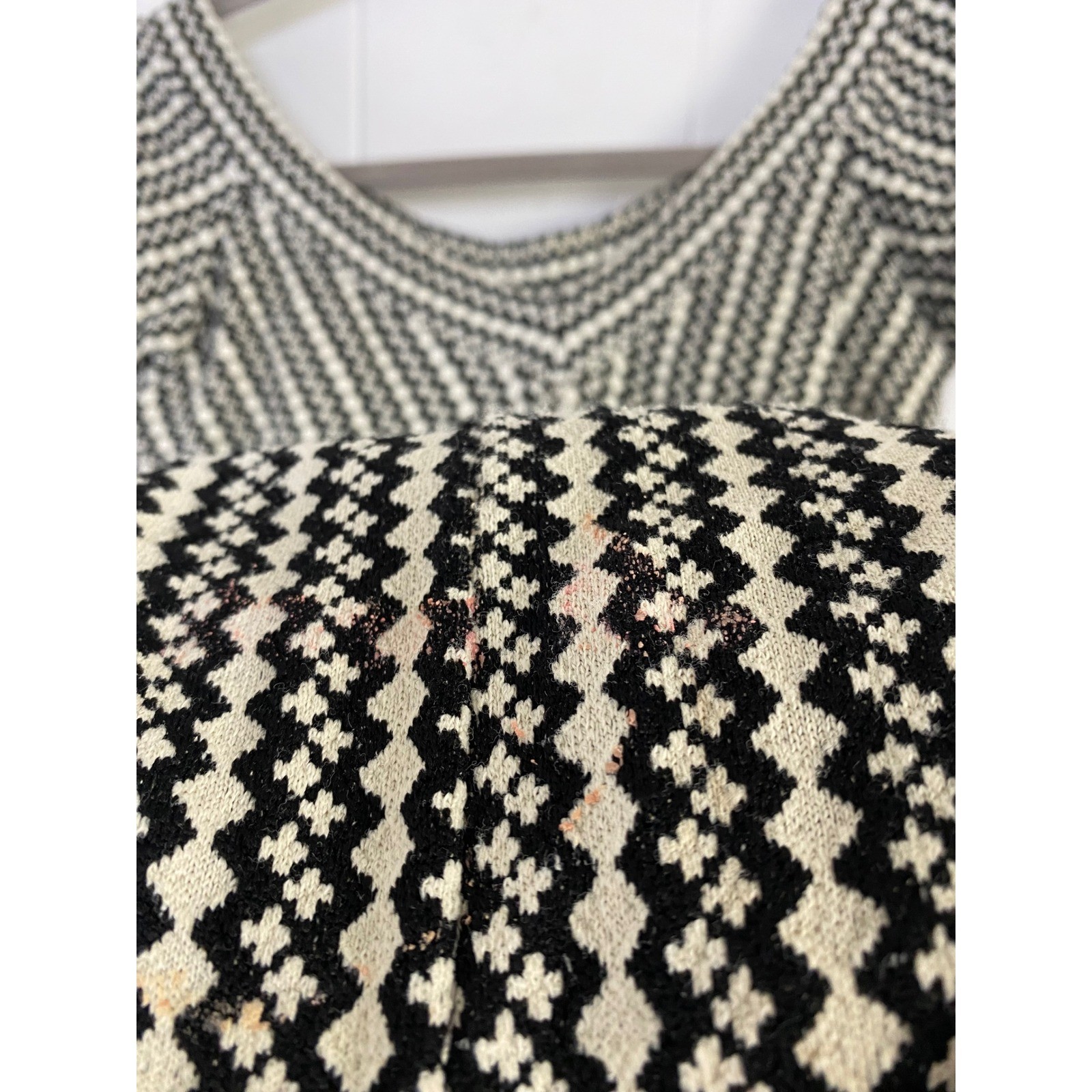 VTG 50s Jantzen Black White Geometric Knit Cap Sleeve One Piece Swimsuit Size 10