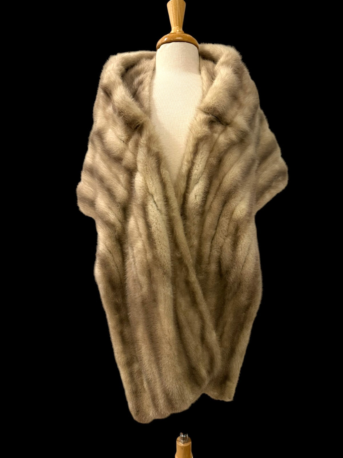 Vintage Pastel/Blonde Mink Stole Old Hollywood Fur Coat Wrap Wedding Bridal Gala