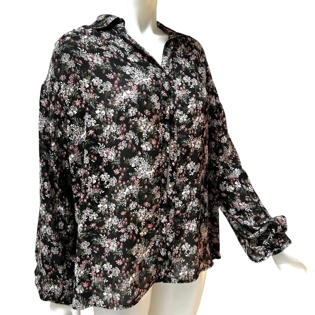 VTG 70s Givenchy for Chesa Floral Blouse 10 Office Siren Dark Fairy French Girl