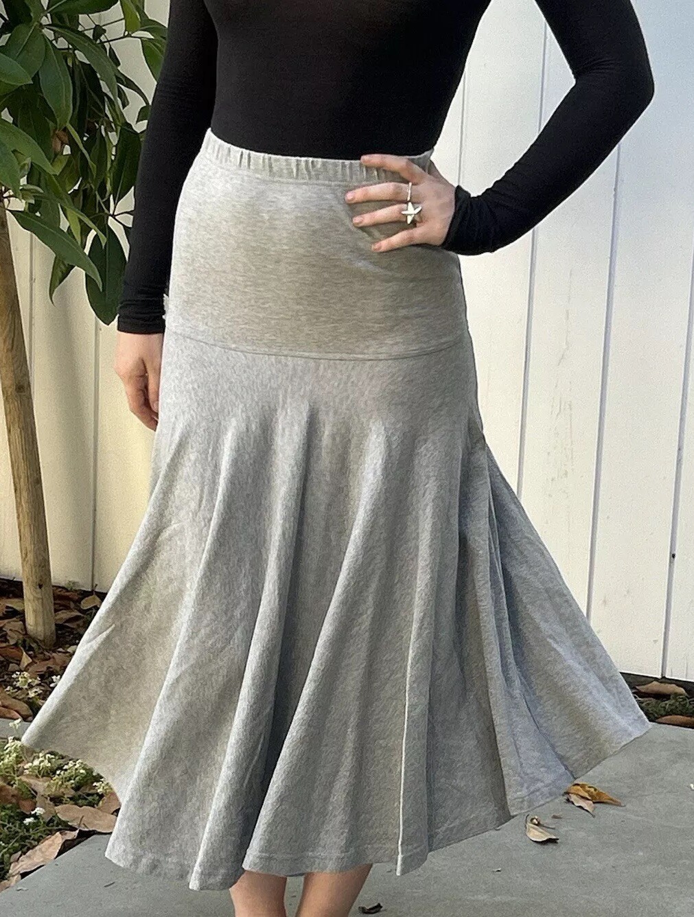 Vintage Molto Fino S Cotton Skirt Heather Gray Fit And Flare 30s Style