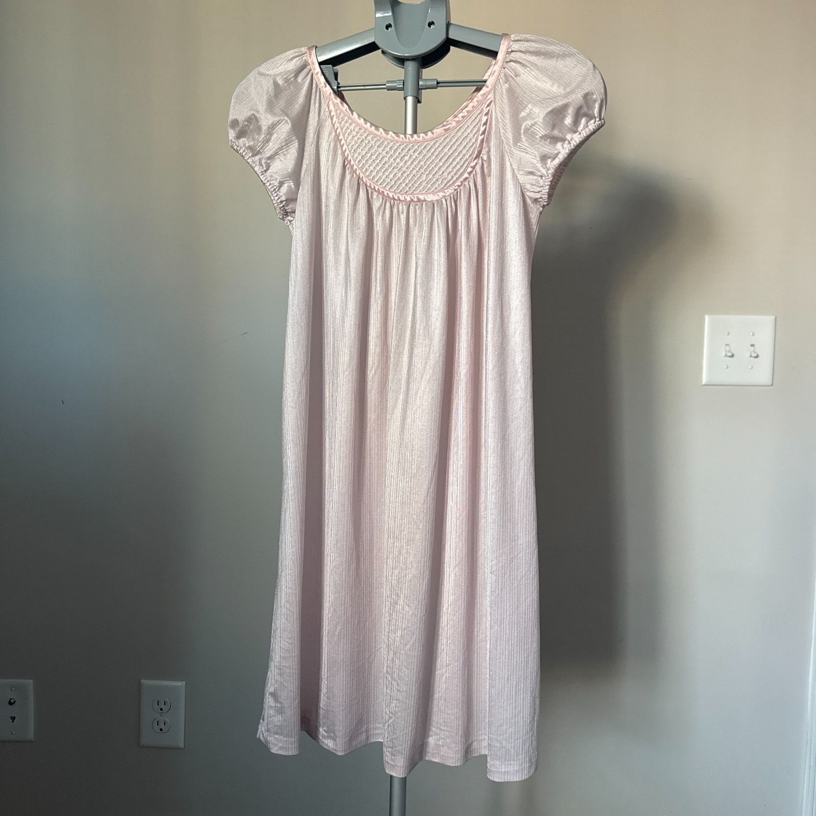 Vintage 1970s Barad & Co Babydoll Nightgown Small USA Puffed Sleeves Nightie