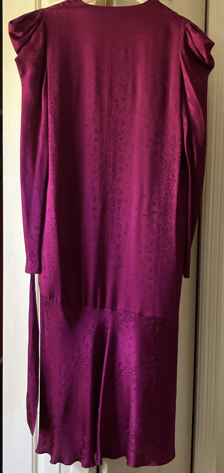 Vintage Nora Noh Saks Fifth Avenue 100% Silk Dress Fuchsia Pink Size 4