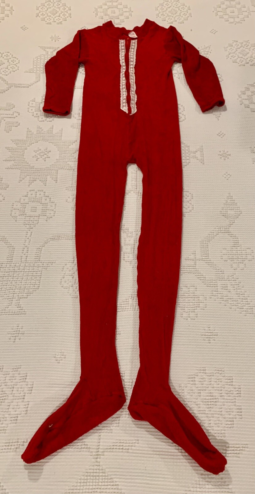 VTG Sears Women’s S 32/34 Red Zip Up Sexy 1 Piece Loungewear Stretch Terry Knit