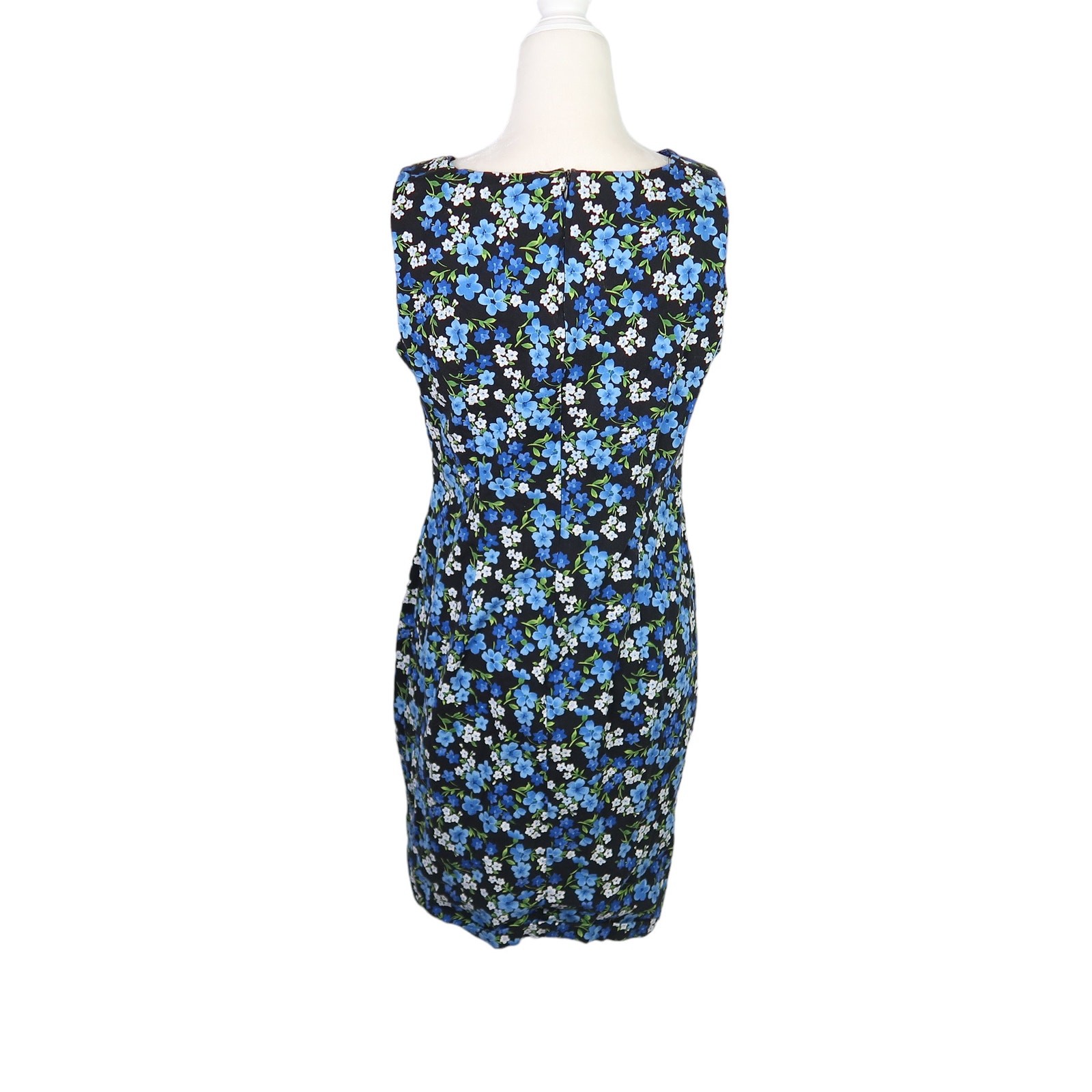 Vintage 90s CDC black and blue floral print mini dress 10