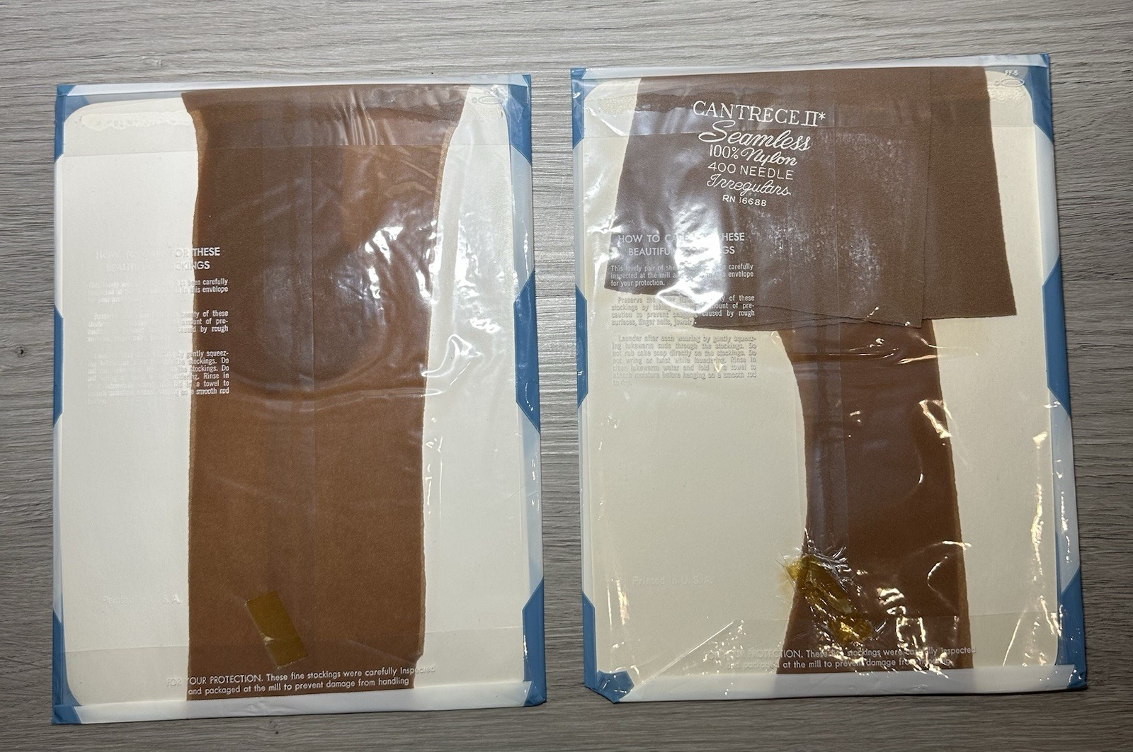Vtg 60s 70s CANTRECE II Seamless Nylon Stockings Exquisite Hosiery Dusk Brown 10