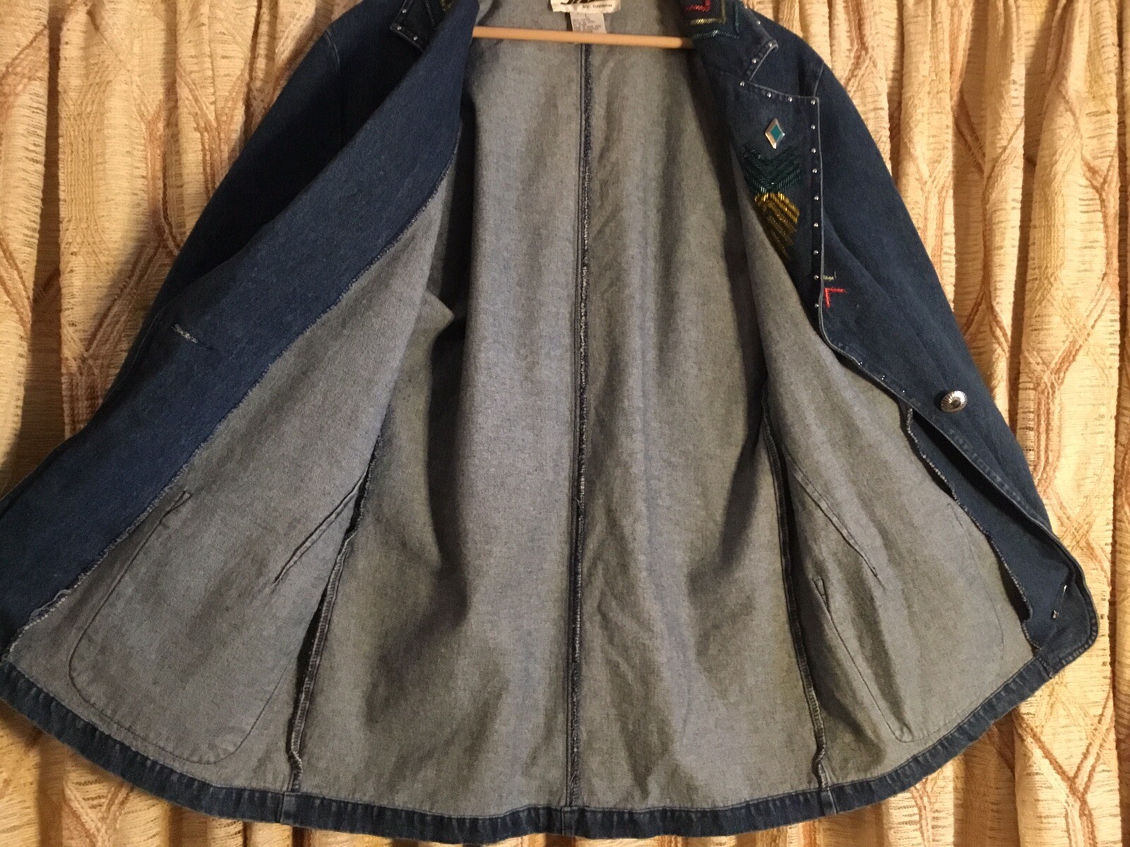 80s Jenjen By Darian Jewel Denim Womens Vintage Blazer Large Western Theme