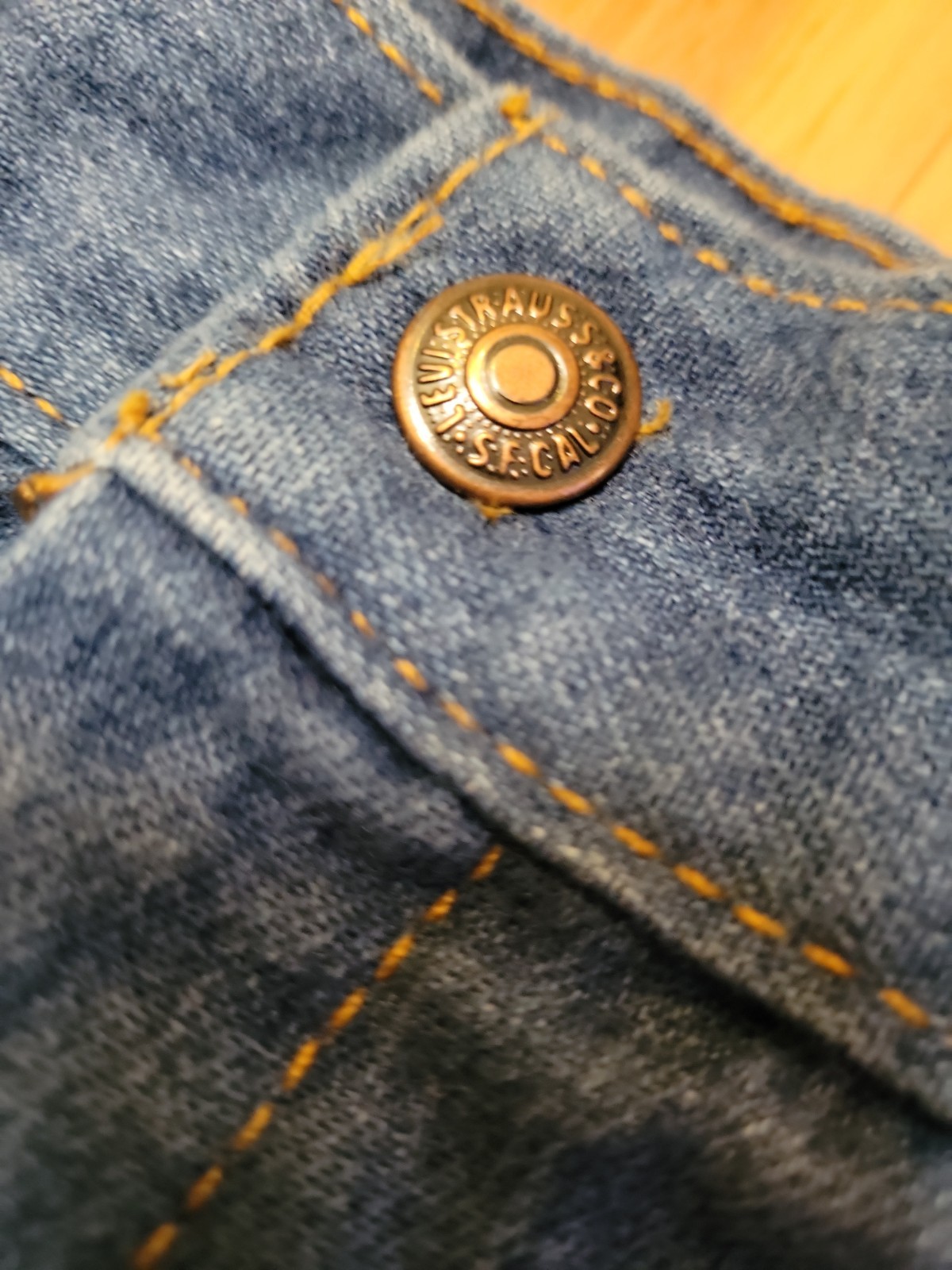 Vtg 70’s Levis Orange Tab Braided High Rise Chambray Denim Jeans Approx 29″ W