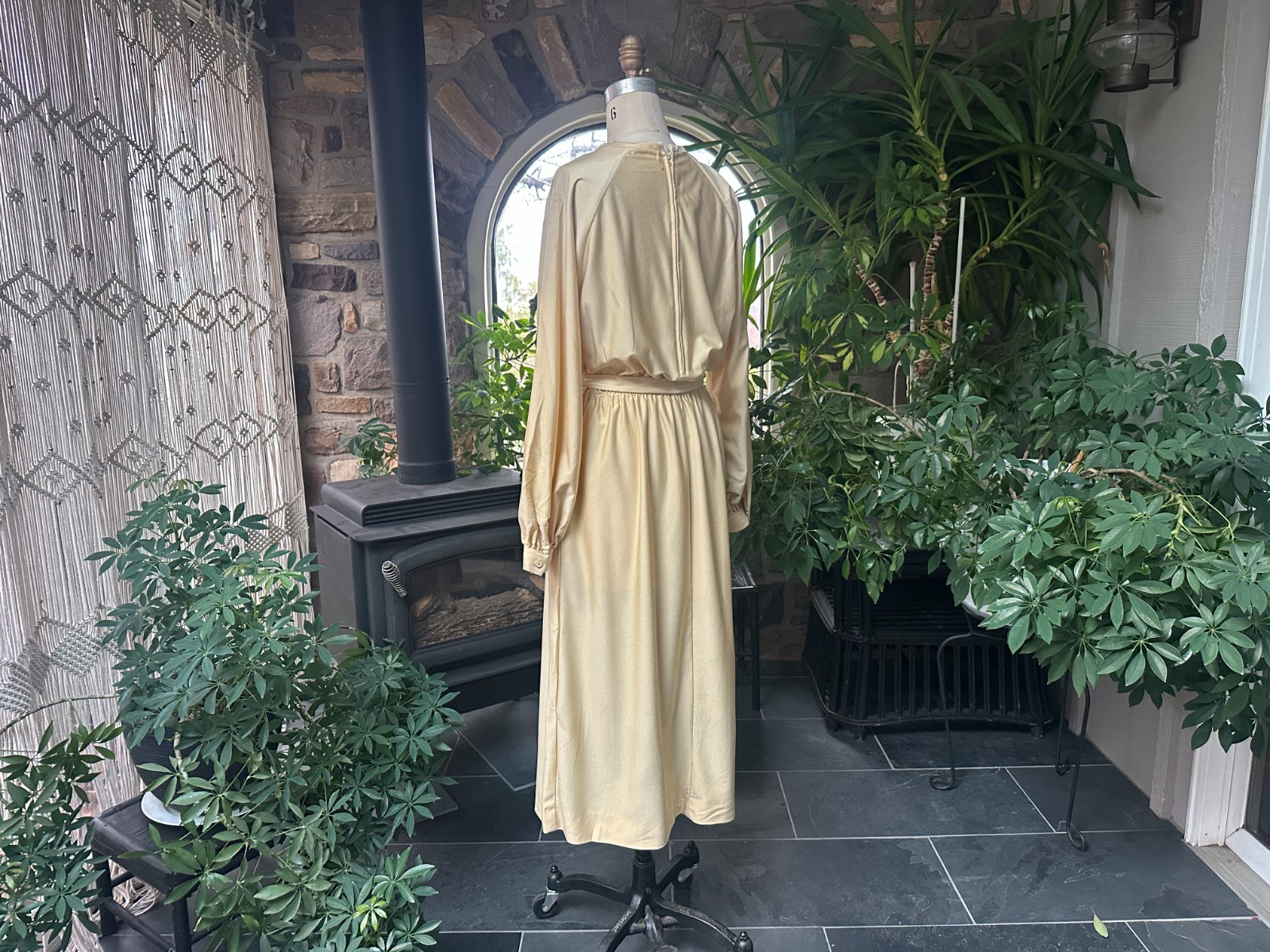Vintage 1970s Flowing Buttery Ivory Quiana Knit Dress Schrader Sport New York
