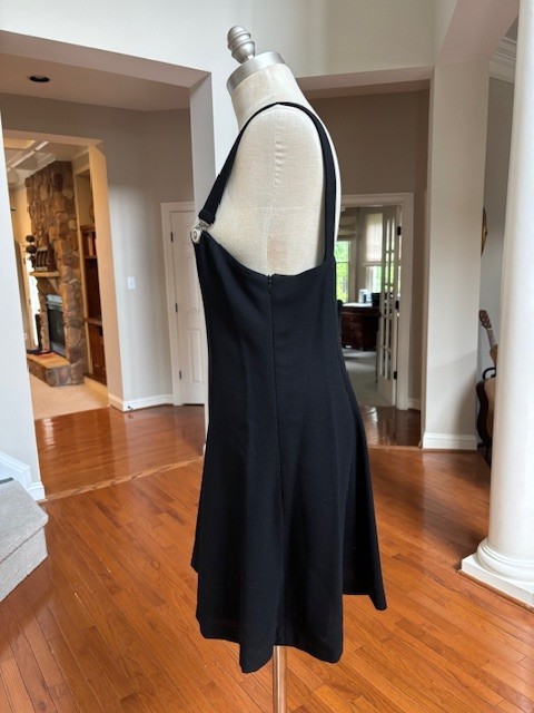 VINTAGE GIANNI VERSACE VERSUS BLACK SUSPENDER DRESS WITH MEDALLIONS SZ 30/44