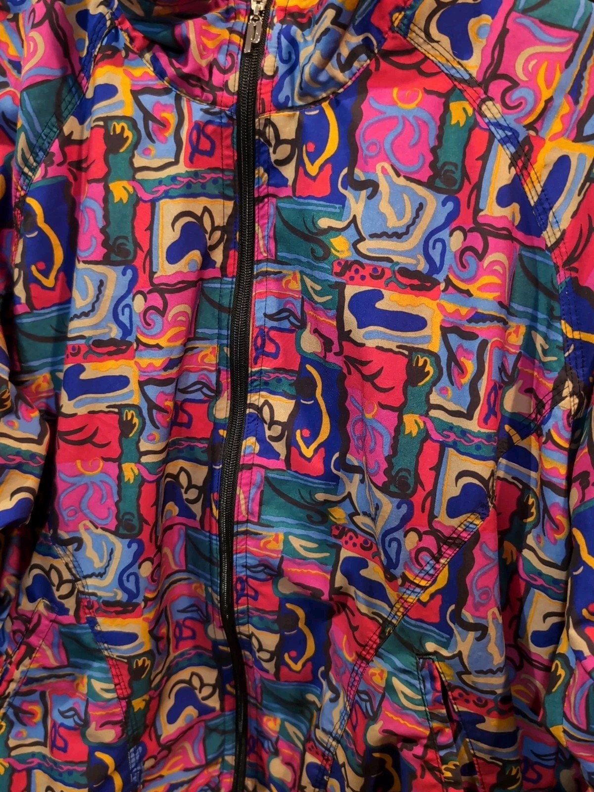 VTG Women’s Windbreaker| Jacket|80’s|Sports Wear| Abstract| Prince Tennis| Pink