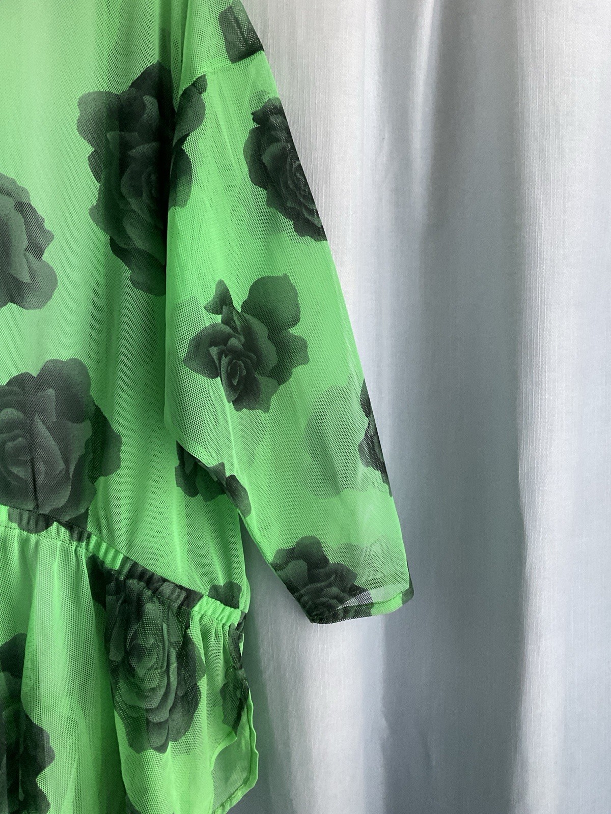 GOTTEX Vintage 80s Swim Coverup/ Kimono Floral Print Mesh Size M RARE!