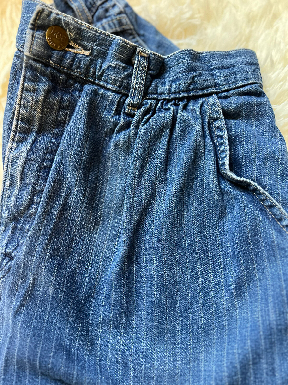 Vintage 70s Lee Jeans Tapered Pin Stripe Talon 42 Zipper