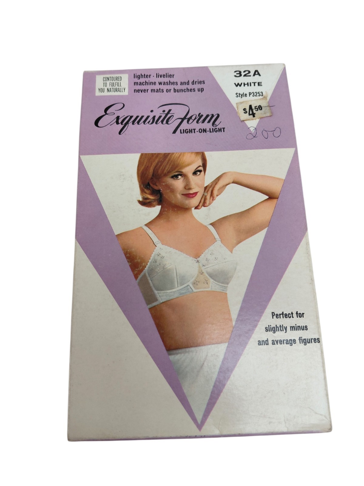 Vintage Exquisite Form White Bra Size 32A