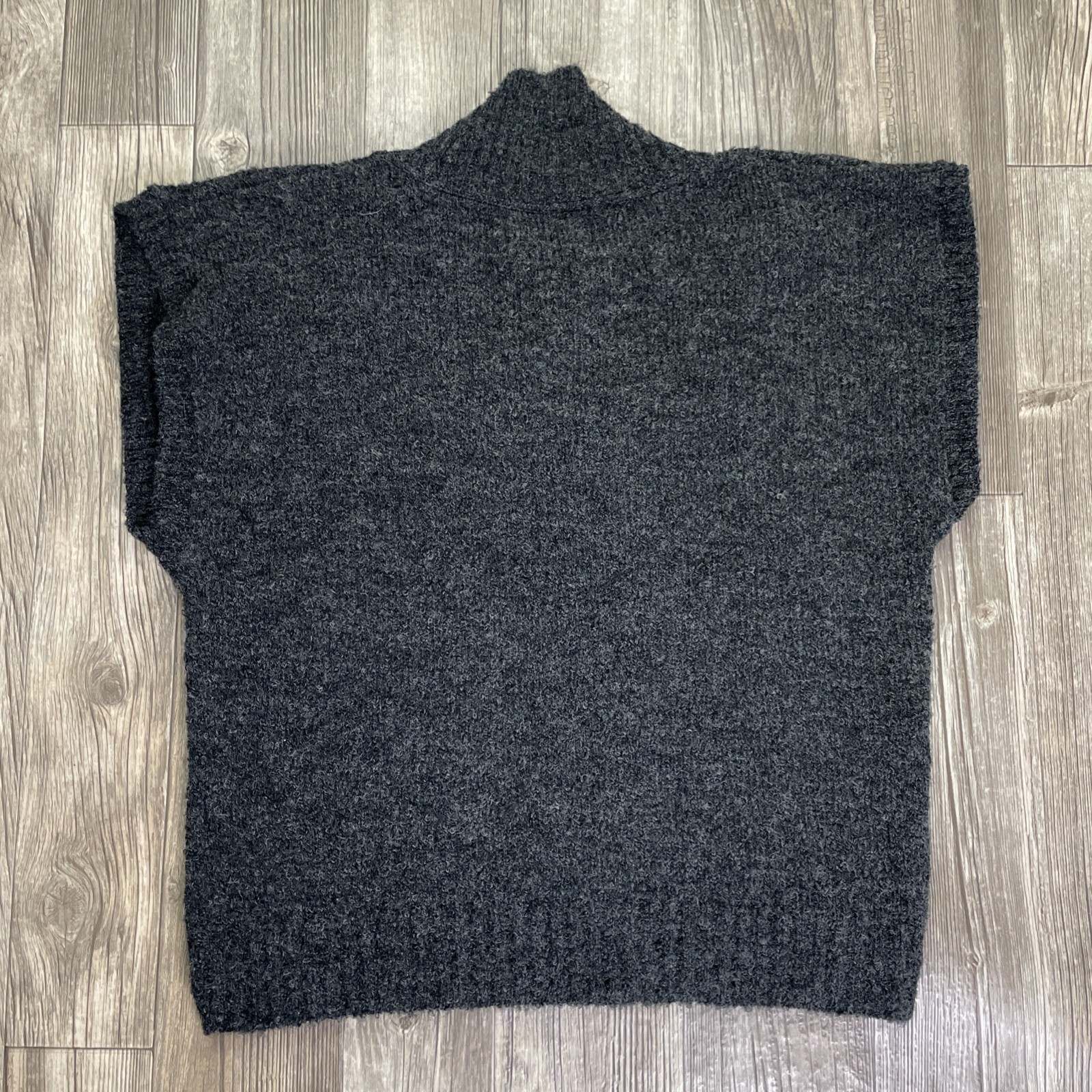 Vtg Jersild Shawl Collar Cap Sleeve Gray Wool Blend Sweater Size XL