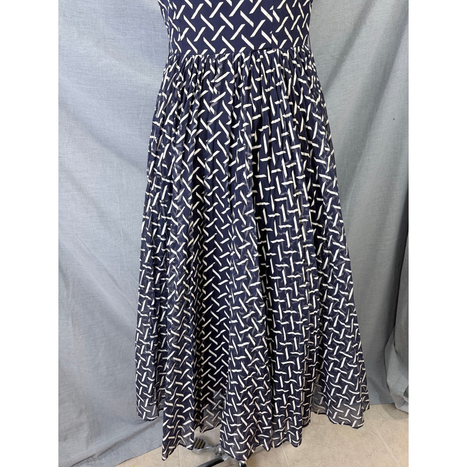 Vintage Marshall Field Young Chicago Shop Purple Geometric Fit Flare Dress AS IS