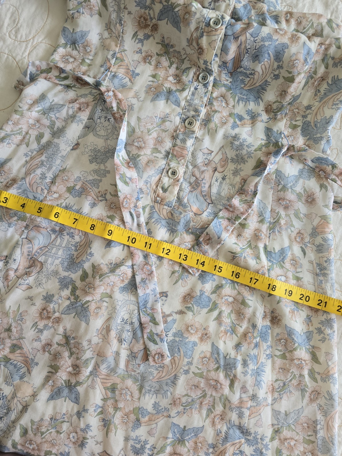 Vintage 60s 70s Novelty Print Shirt waist Dress Womens Medium Etheral Romantic