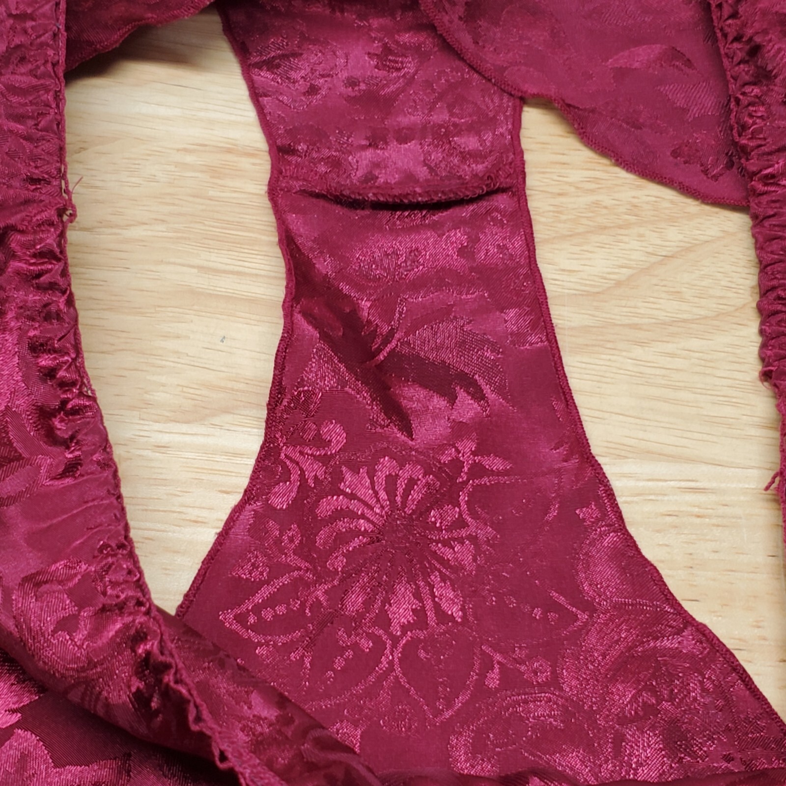 Victoria’s Secret Gold Label Hi Cut Panties Burgandy Red Floral Size S Vintage