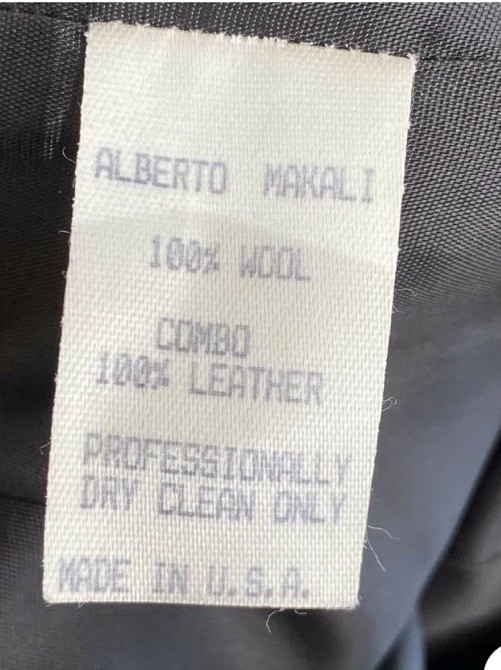 VTG Alberto Makali Wool Vest Genuine Leather Trim Pinstripe Waistcoat Womens S 8